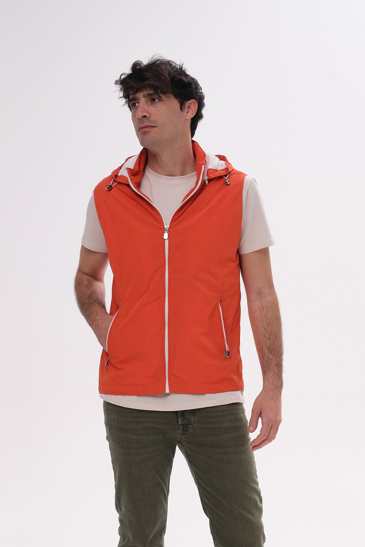 ΑΝΔΡΙΚΟ ΑΜΑΝΙΚΟ ΓΙΛΕΚΟ ΜΕ ΚΟΥΚΟΥΛΑ PORTOBELLO'S ΣΕ ΠΟΡΤΟΚΑΛΙ ΧΡΩΜΑ