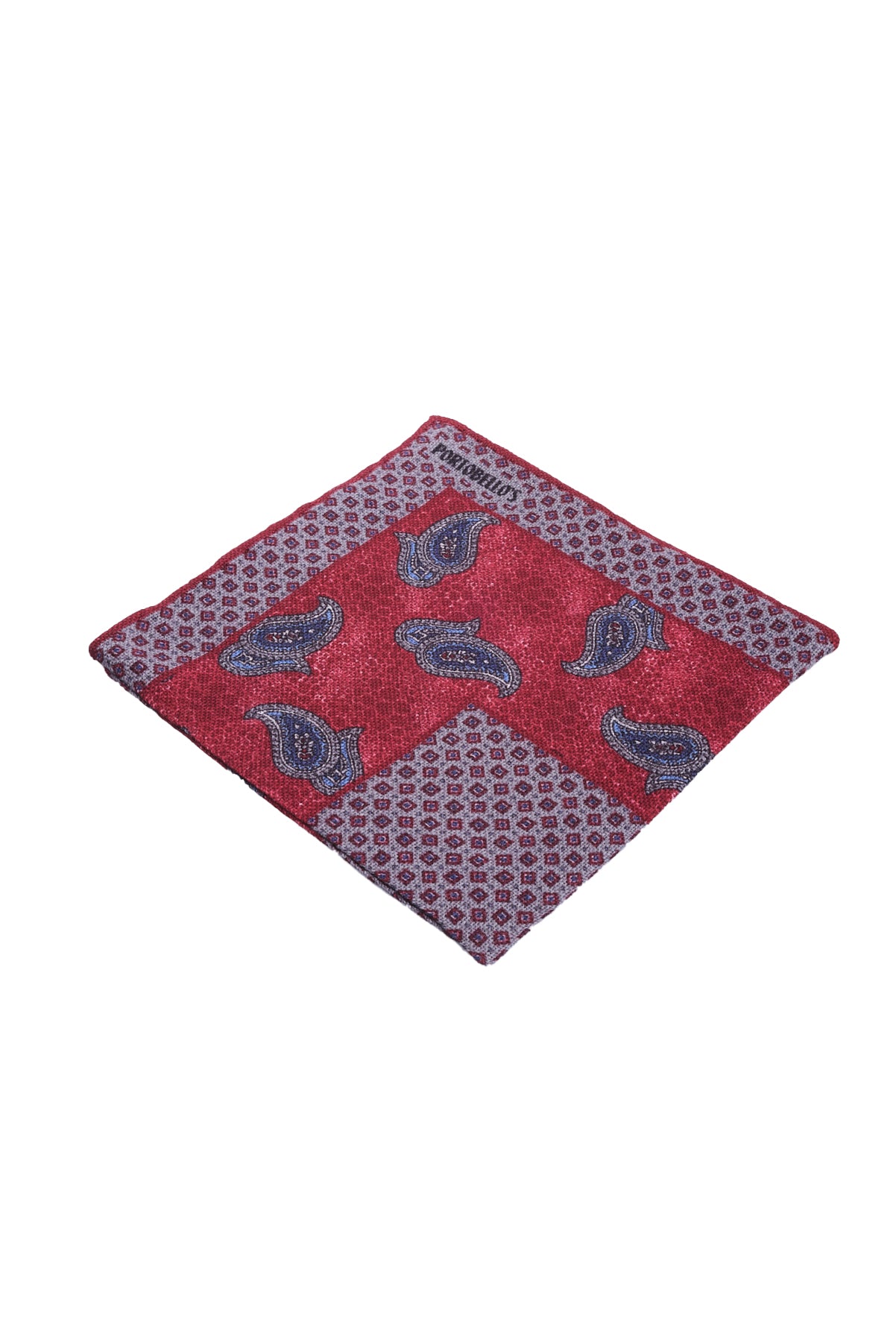 ΑΝΔΡΙΚΟ ΜΠΛΕ ΚΟΚΚΙΝΟ ΜΑΛΛΙΝΟ ΜΑΝΤΗΛΙ ΠΟΣΕΤ ΜΕ ΜΟΤΙΒΑ ΚΑΙ ΛΑΧΟΥΡΙΑ