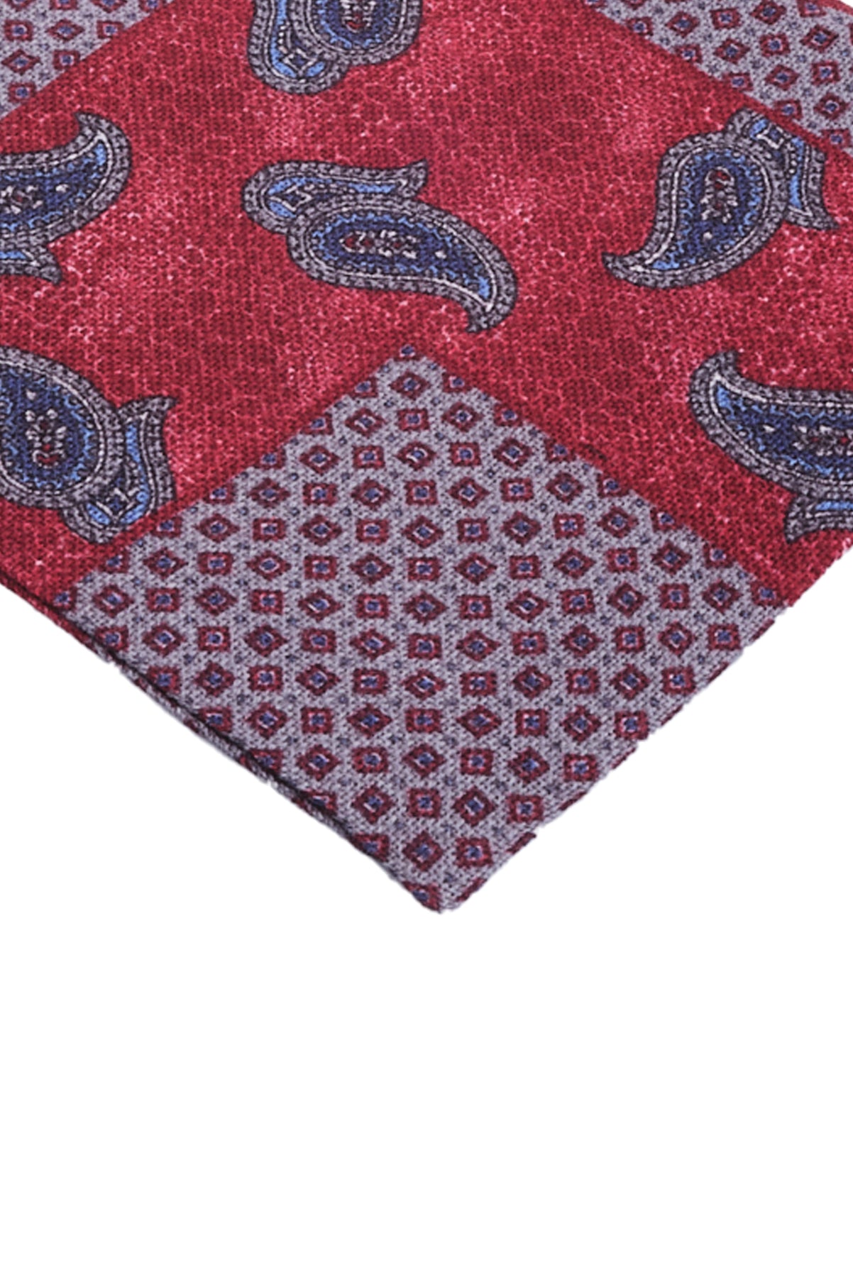 ΑΝΔΡΙΚΟ ΜΠΛΕ ΚΟΚΚΙΝΟ ΜΑΛΛΙΝΟ ΜΑΝΤΗΛΙ ΠΟΣΕΤ ΜΕ ΜΟΤΙΒΑ ΚΑΙ ΛΑΧΟΥΡΙΑ