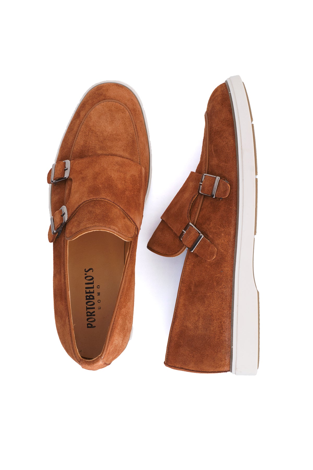 ΑΝΔΡΙΚΑ ΠΑΠΟΥΤΣΙΑ SUEDE DOUBLE MONK STRAPS ΤΑΜΠΑ PORTOBELLO'S