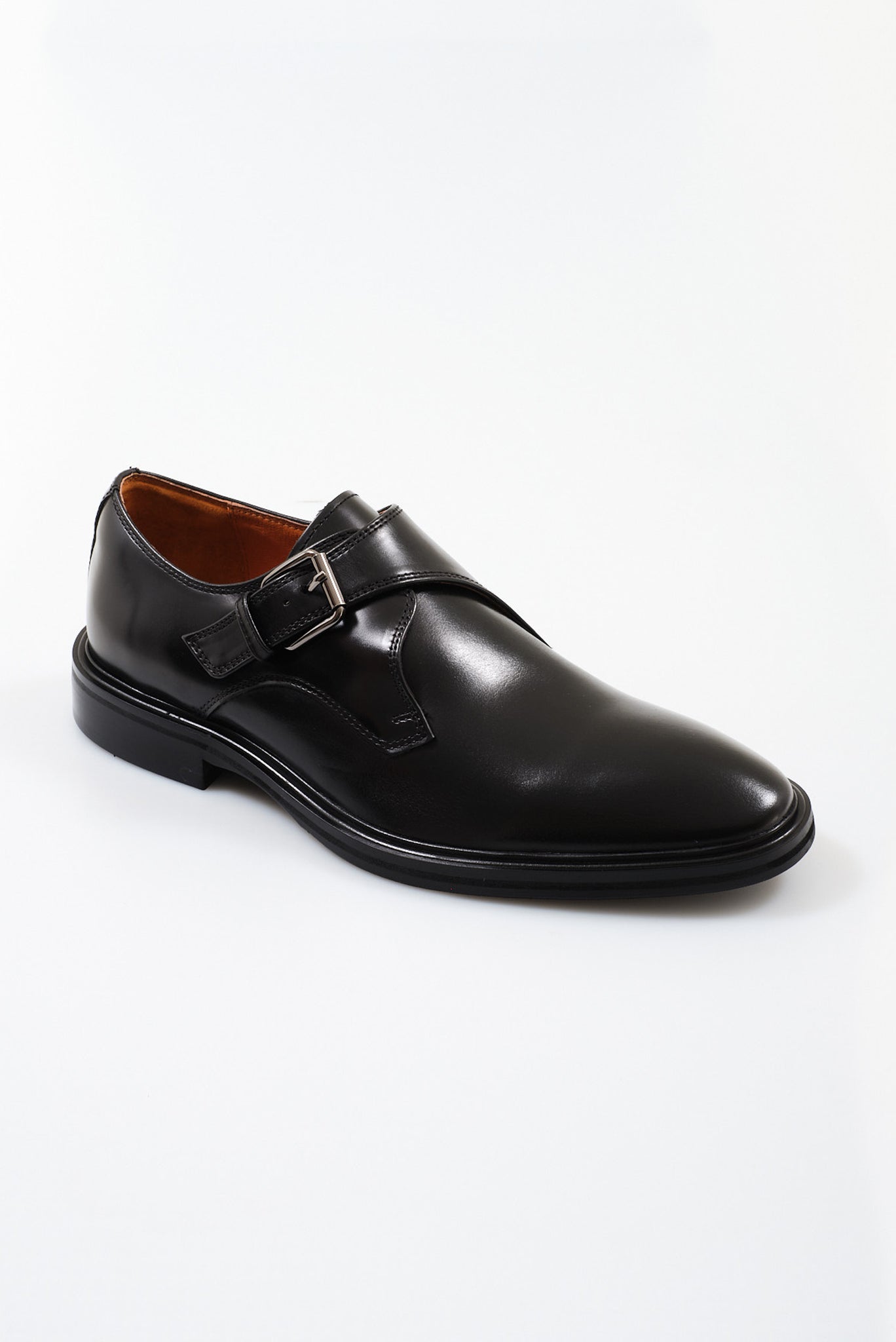 ΑΝΔΡΙΚΑ ΔΕΡΜΑΤΙΝΑ ΥΠΟΔΗΜΑΤΑ PORTOBELLO'S SINGLE MONK STRAPS ΣΕ ΜΑΥΡΟ ΧΡΩΜΑ