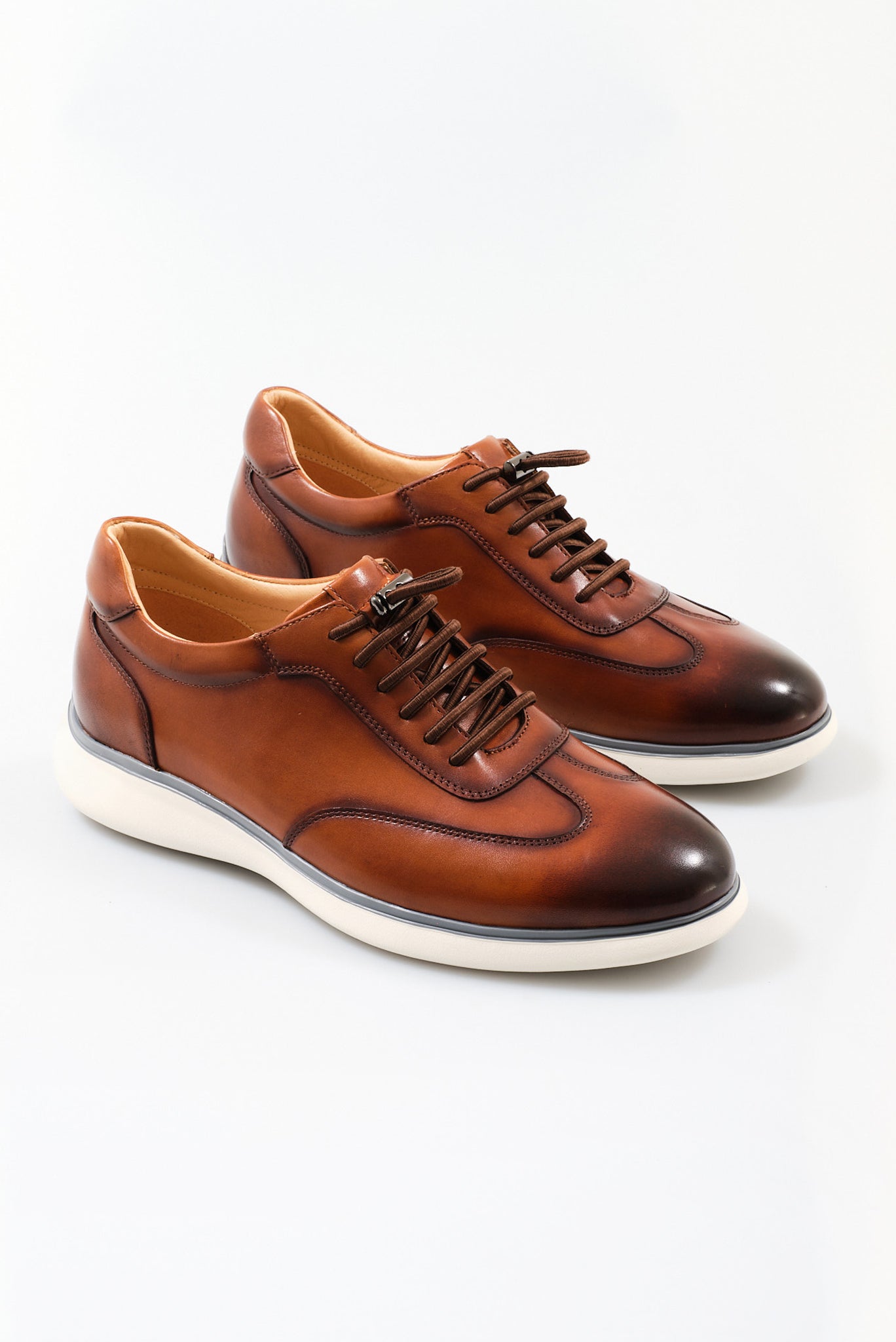 ΑΝΔΡΙΚΑ ΔΕΡΜΑΤΙΝΑ ΥΠΟΔΗΜΑΤΑ SNEAKERS PORTOBELLO'S ΣΕ ΤΑΜΠΑ ΧΡΩΜΑ