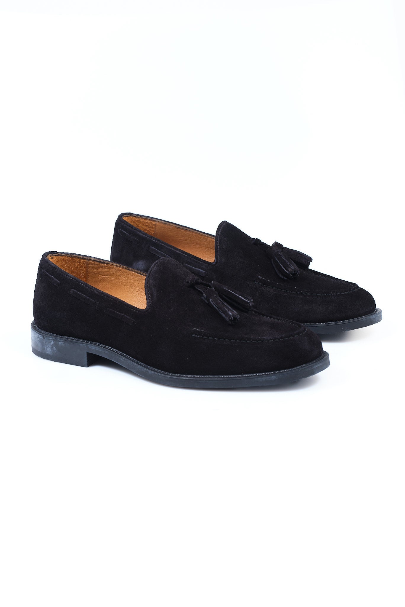 ΑΝΔΡΙΚΑ ΔΕΡΜΑΤΙΝΑ SUEDE ΥΠΟΔΗΜΑΤΑ LOAFERS TASSEL PORTOBELLO'S ΣΕ ΜΑΥΡΟ ΧΡΩΜΑ