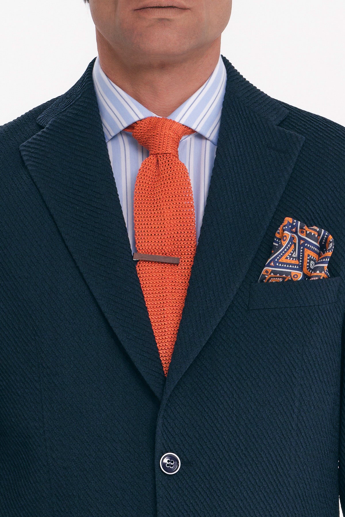 ΑΝΔΡΙΚΟ ΜΠΛΕ ΣΑΚΑΚΙ SLIM FIT PORTOBELLO'S ΣΕ ΥΦΑΣΜΑ MARZOTTO