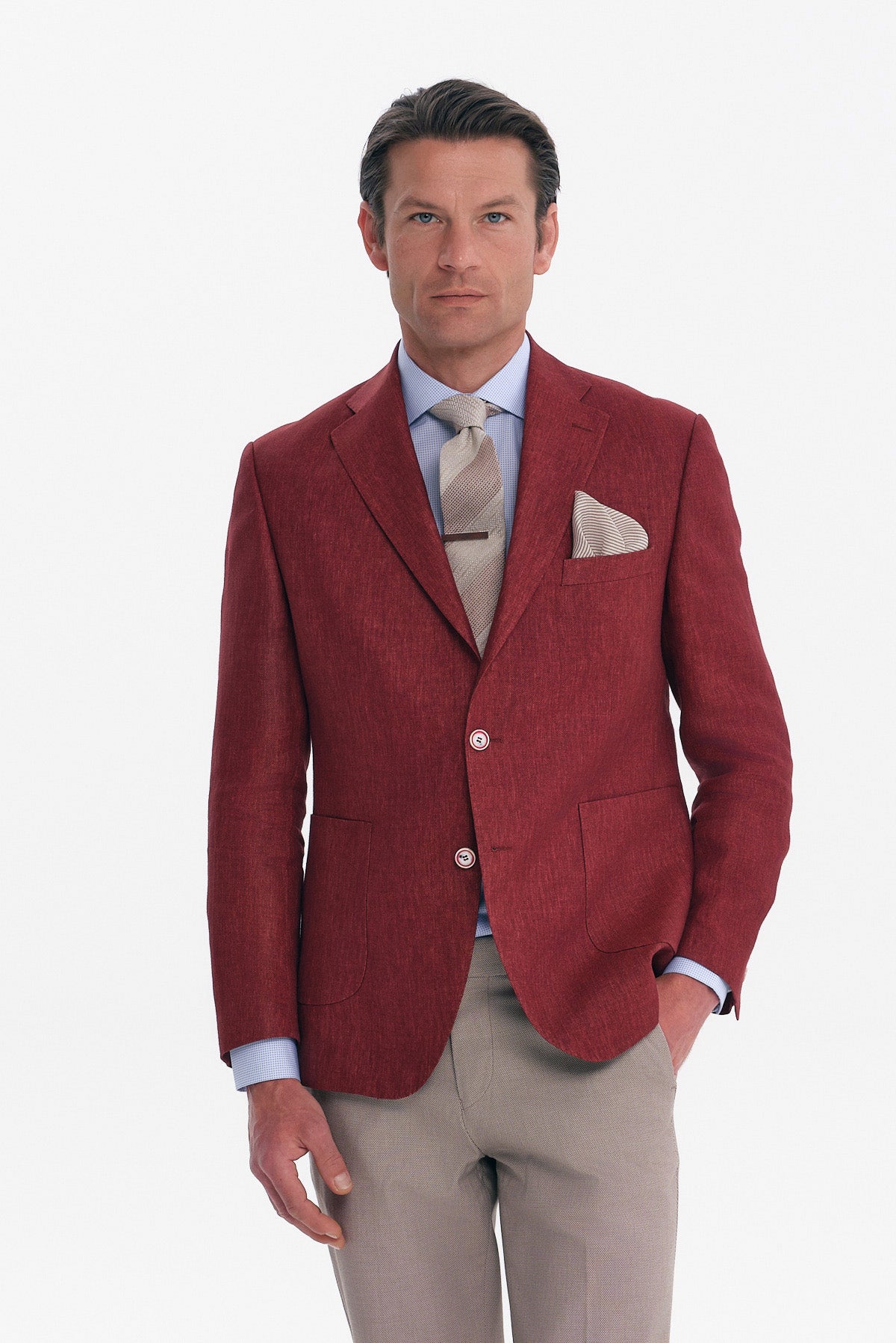 ΑΝΔΡΙΚΟ ΜΠΟΡΝΤΟ ΛΙΝΟ ΣΑΚΑΚΙ SLIM FIT PORTOBELLO'S ΣΕ ΥΦΑΣΜΑ ANGELICO