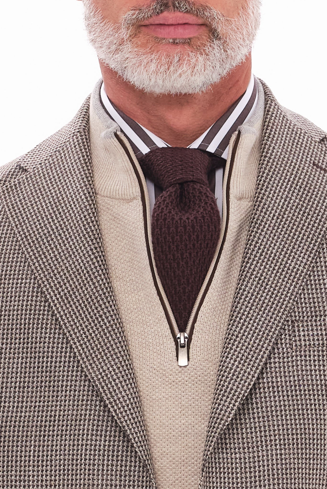 ΑΝΔΡΙΚΟ ΜΠΕΖ ΚΑΦΕ ΣΑΚΑΚΙ PORTOBELLO'S ΜΕ ΜΙΚΡΟΣΧΕΔΙΟ HOUNDTOOTH SLIM FIT