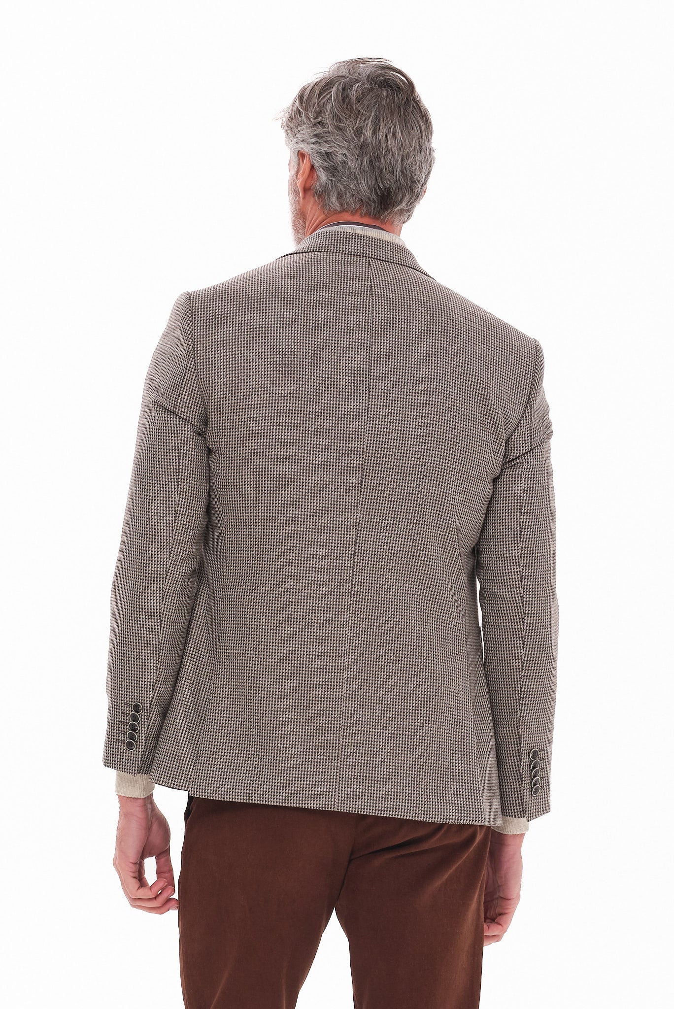 ΑΝΔΡΙΚΟ ΜΠΕΖ ΚΑΦΕ ΣΑΚΑΚΙ PORTOBELLO'S ΜΕ ΜΙΚΡΟΣΧΕΔΙΟ HOUNDTOOTH SLIM FIT