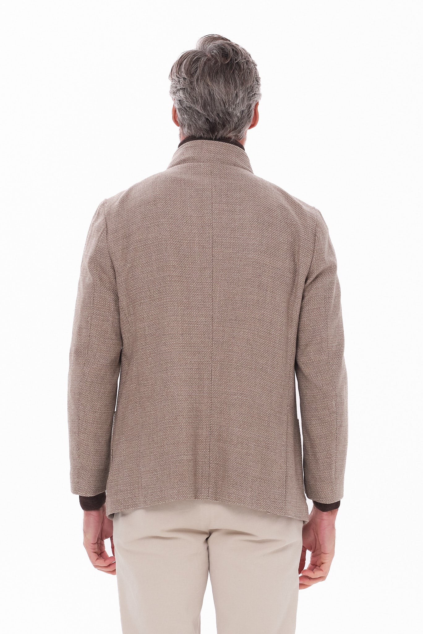 ΑΝΔΡΙΚΟ ΜΠΕΖ ΣΚΟΥΡΟ ΣΑΚΑΚΙ PORTOBELLO'S ΜΕ ΟΡΘΙΟ ΓΙΑΚΑ ΑΠΟΣΠΩΜΕΝΗ ΜΟΣΤΡΑ ΚΑΙ ΜΙΚΡΟΣΧΕΔΙΟ SLIM FIT