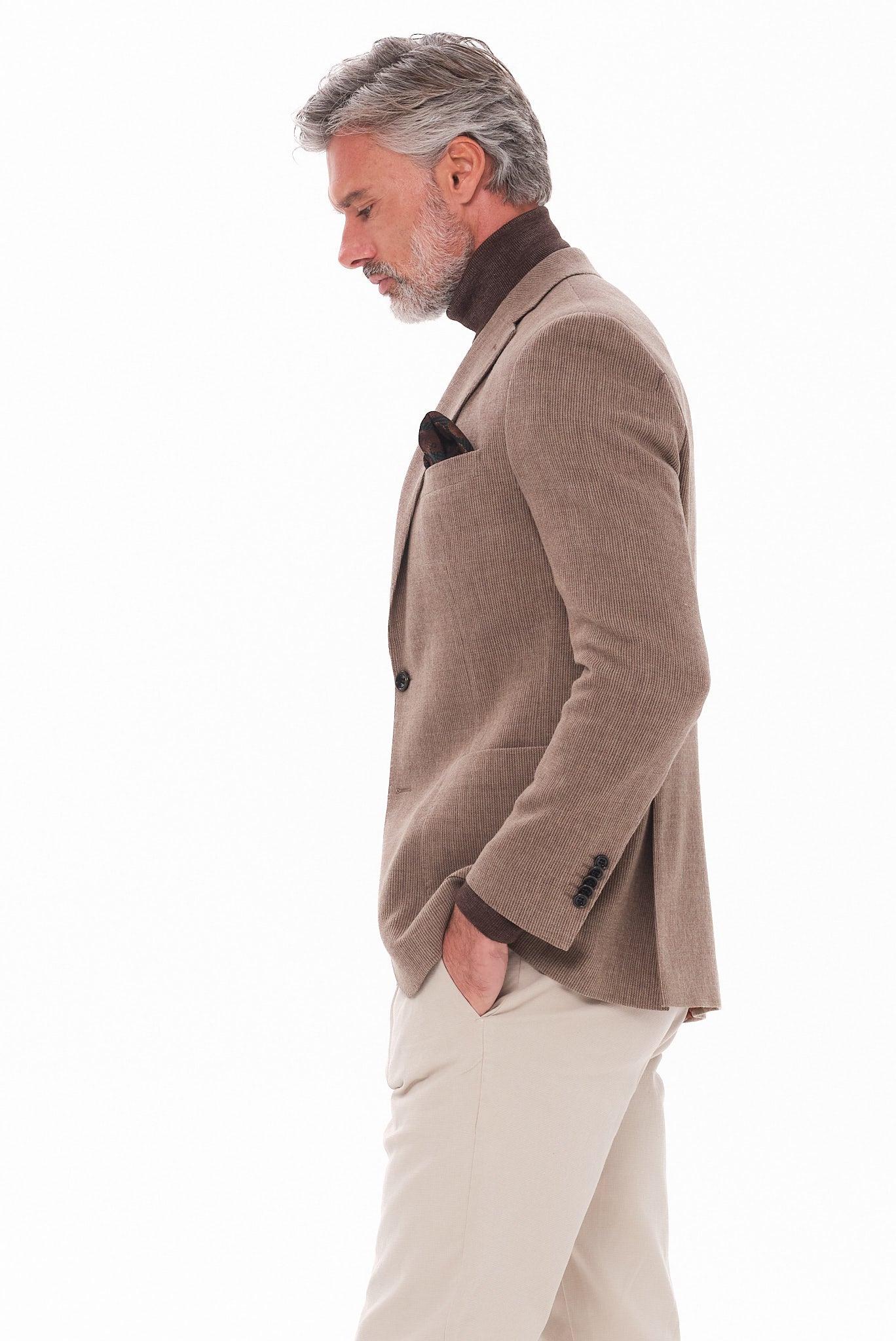 ΑΝΔΡΙΚΟ ΜΠΕΖ ΣΚΟΥΡΟ ΣΑΚΑΚΙ PORTOBELLO'S ΜΕ ΜΙΚΡΟΣΧΕΔΙΟ SLIM FIT