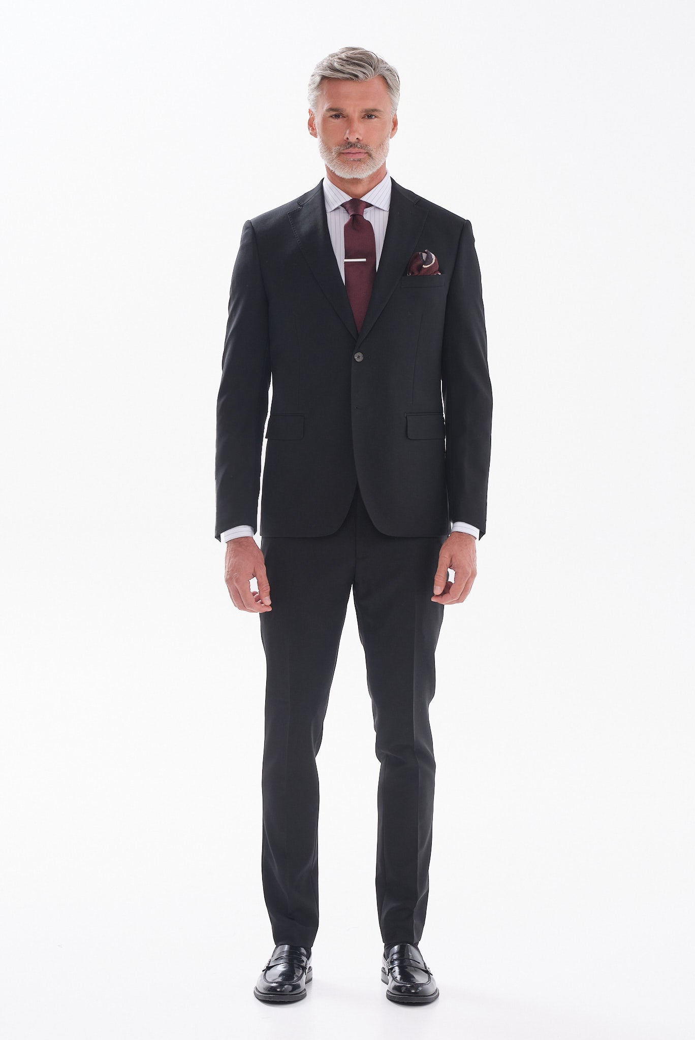 ΑΝΔΡΙΚΟ ΜΑΛΛΙΝΟ ΚΟΣΤΟΥΜΙ PORTOBELLO'S SLIM FIT ΣΕ ΜΑΥΡΟ ΧΡΩΜΑ