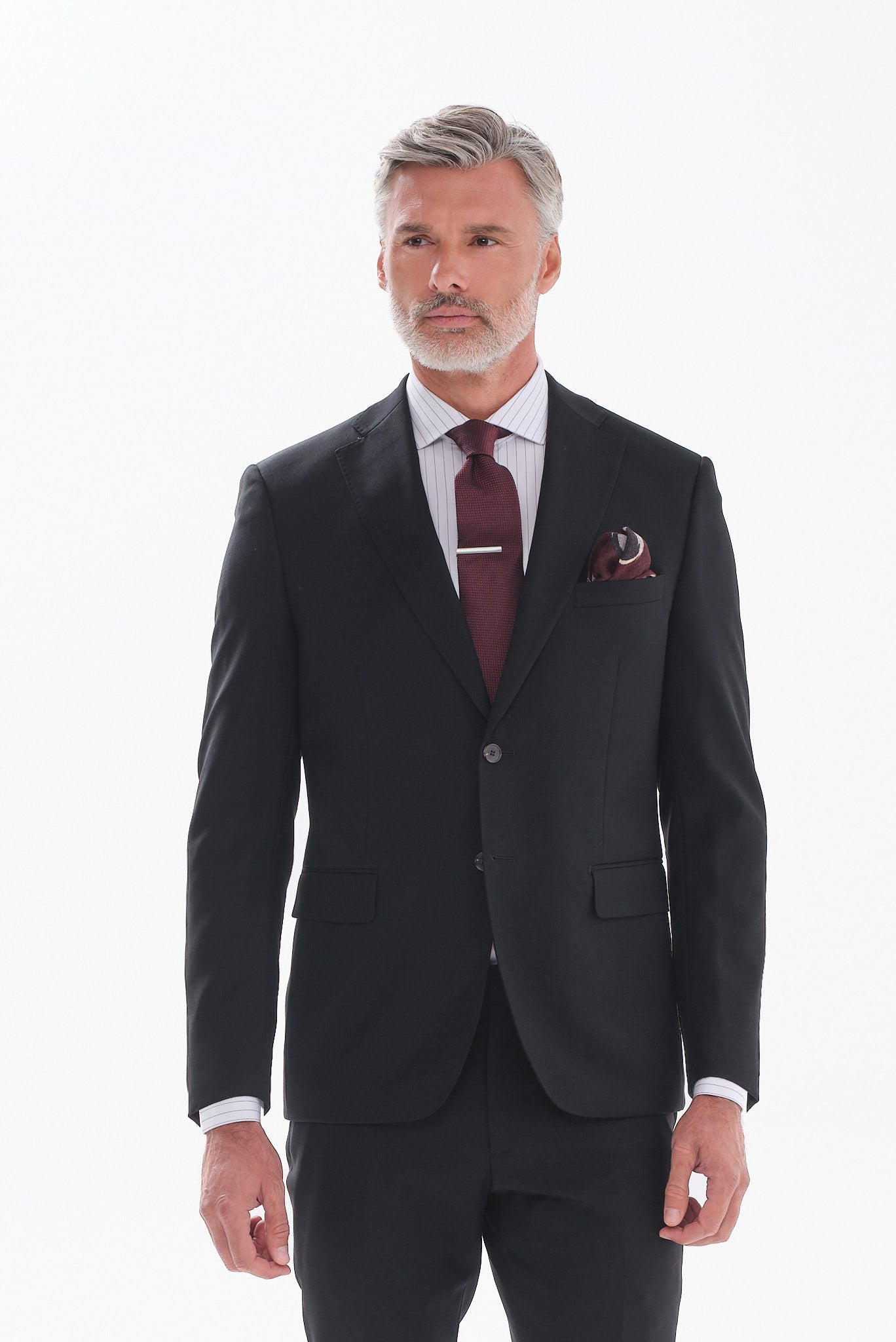 ΑΝΔΡΙΚΟ ΜΑΛΛΙΝΟ ΚΟΣΤΟΥΜΙ PORTOBELLO'S SLIM FIT ΣΕ ΜΑΥΡΟ ΧΡΩΜΑ