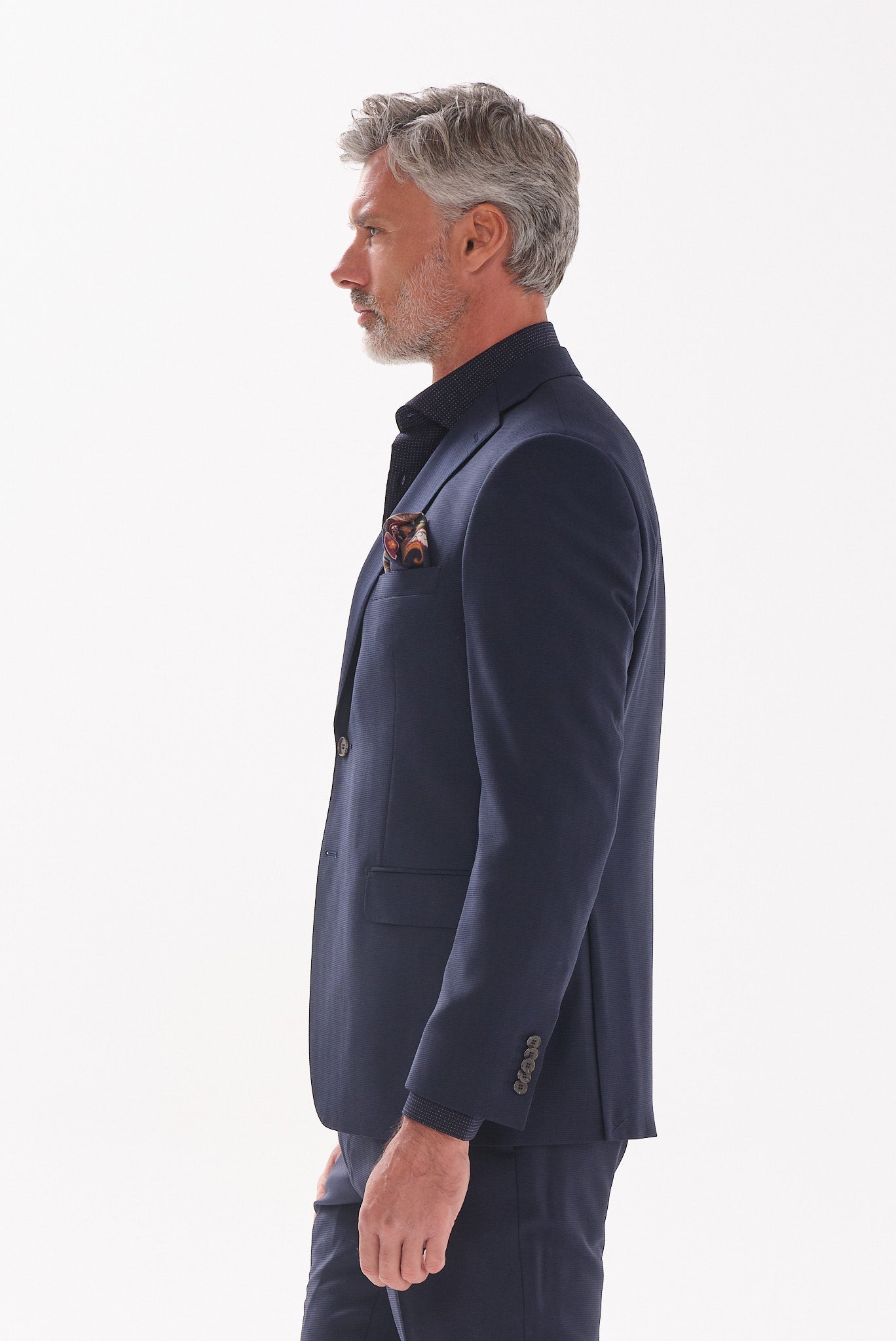 ΑΝΔΡΙΚΟ ΜΑΛΛΙΝΟ ΚΟΣΤΟΥΜΙ PORTOBELLO'S SLIM FIT ΣΕ ΜΠΛΕ ΣΚΟΥΡΟ ΧΡΩΜΑ