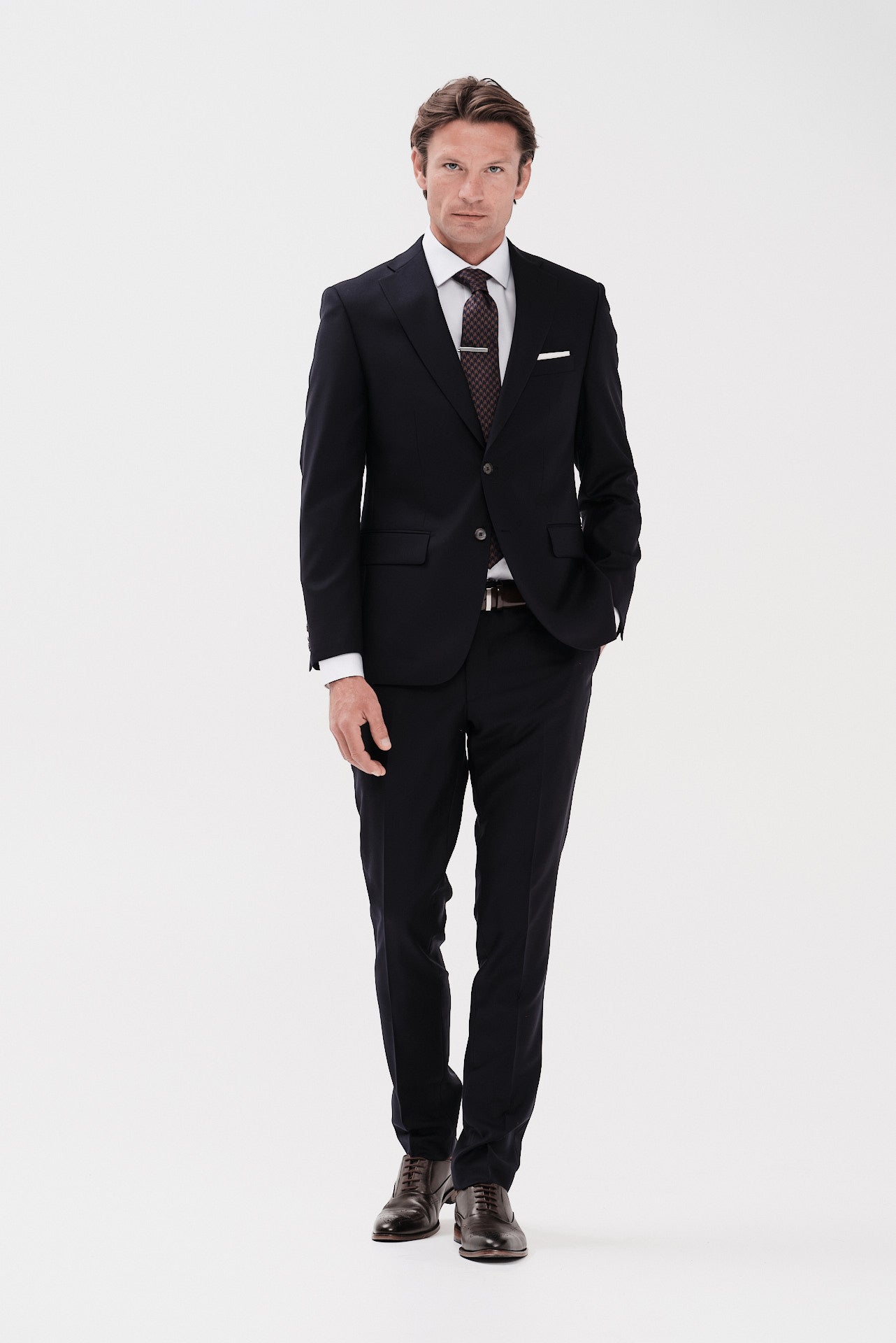 ΑΝΔΡΙΚΟ ΜΠΛΕ ΣΚΟΥΡΟ ΜΑΛΛΙΝΟ ΚΟΣΤΟΥΜΙ PORTOBELLO'S SLIM FIT