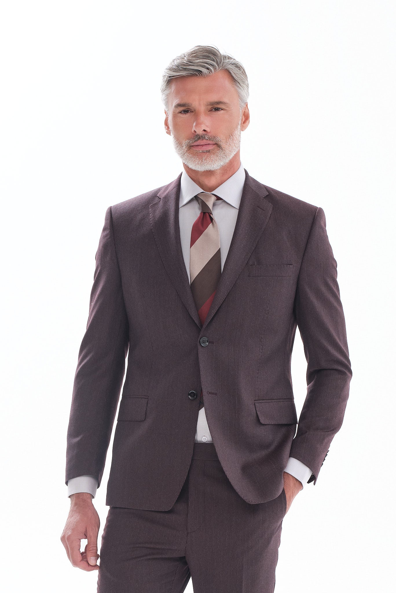 ΑΝΔΡΙΚΟ ΜΑΛΛΙΝΟ MARLANE ΚΟΣΤΟΥΜΙ PORTOBELLO'S SLIM FIT ΣΕ ΜΠΟΡΝΤΟ ΧΡΩΜΑ