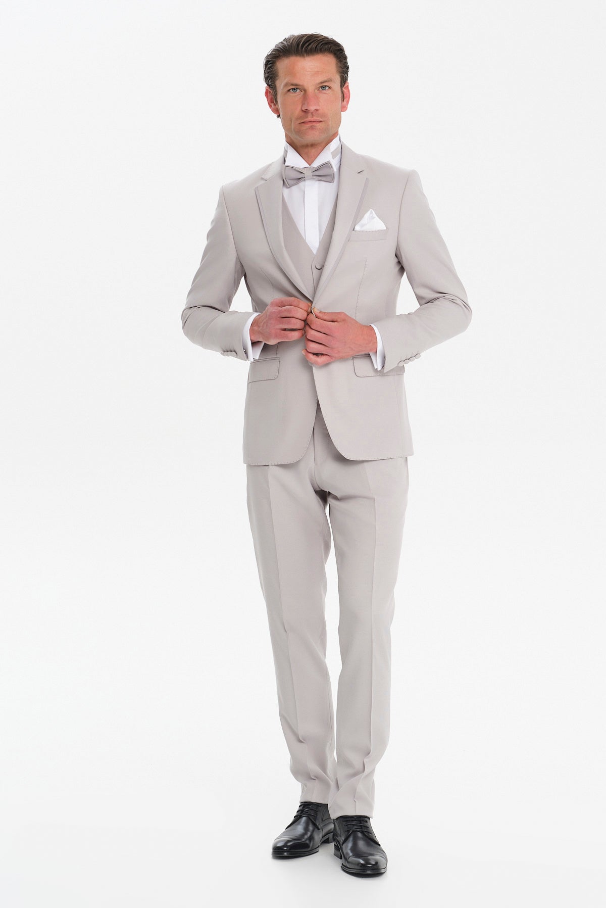 ΑΝΔΡΙΚΟ ΓΚΡΙ ΑΝΟΙΚΤΟ ΚΟΣΤΟΥΜΙ ΓΑΜΠΡΙΑΤΙΚΟ ΣΕΤ SLIM FIT PORTOBELLO'S