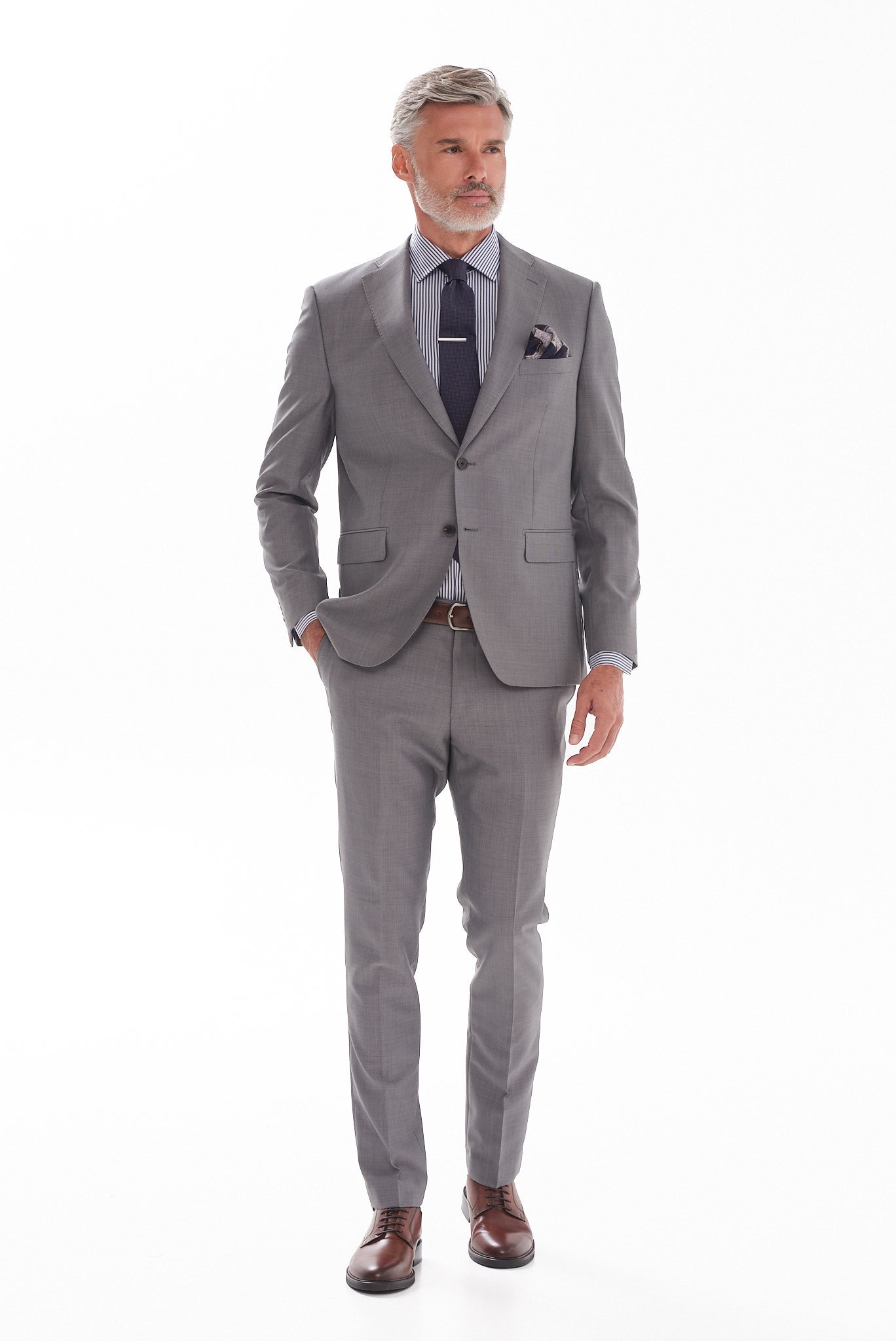 ΑΝΔΡΙΚΟ ΚΟΣΤΟΥΜΙ PORTOBELLO'S REGULAR FIT ΣΕ ΓΚΡΙ ΑΝΟΙΧΤΟ ΧΡΩΜΑ