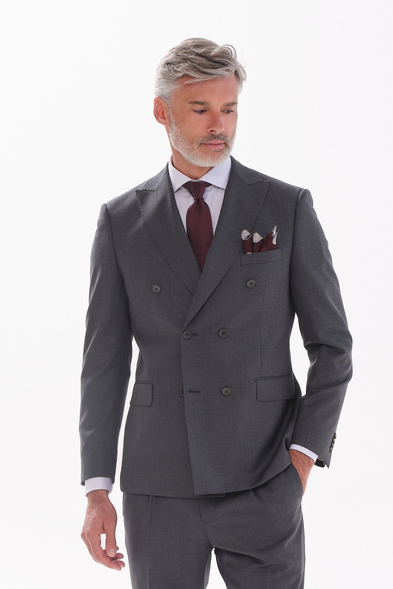 ΑΝΔΡΙΚΟ ΜΑΛΛΙΝΟ ΓΚΡΙ ΣΚΟΥΡΟ ΚΟΣΤΟΥΜΙ PORTOBELLO'S REGULAR FIT