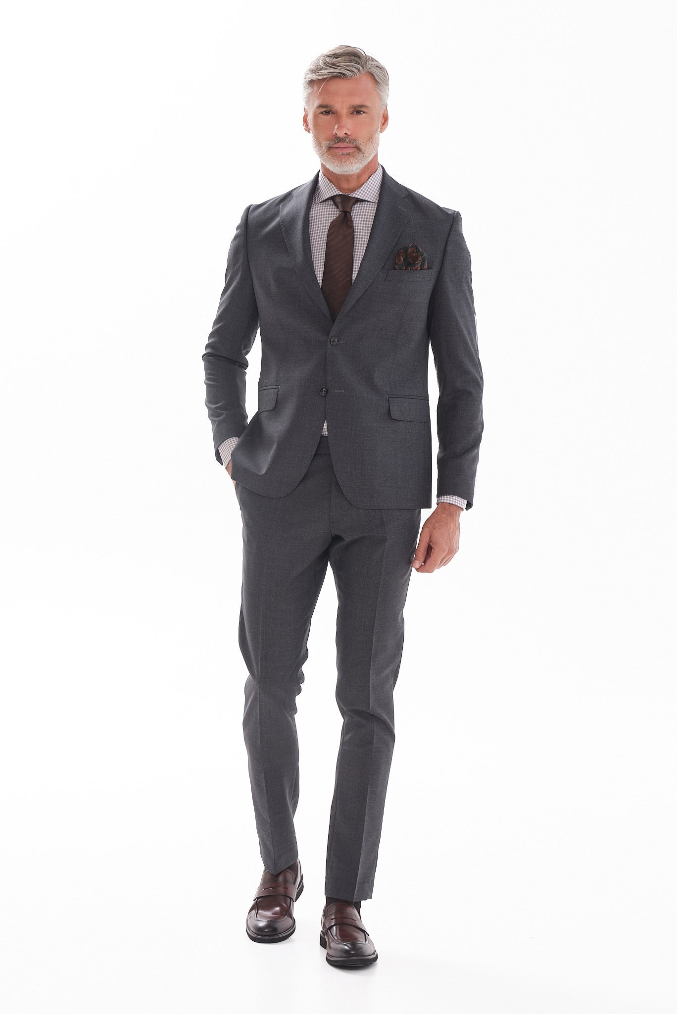 ΑΝΔΡΙΚΟ ΓΚΡΙ ΣΚΟΥΡΟ ΚΟΣΤΟΥΜΙ VITALE BARBERIS CANONICO SLIM FIT PORTOBELLO'S