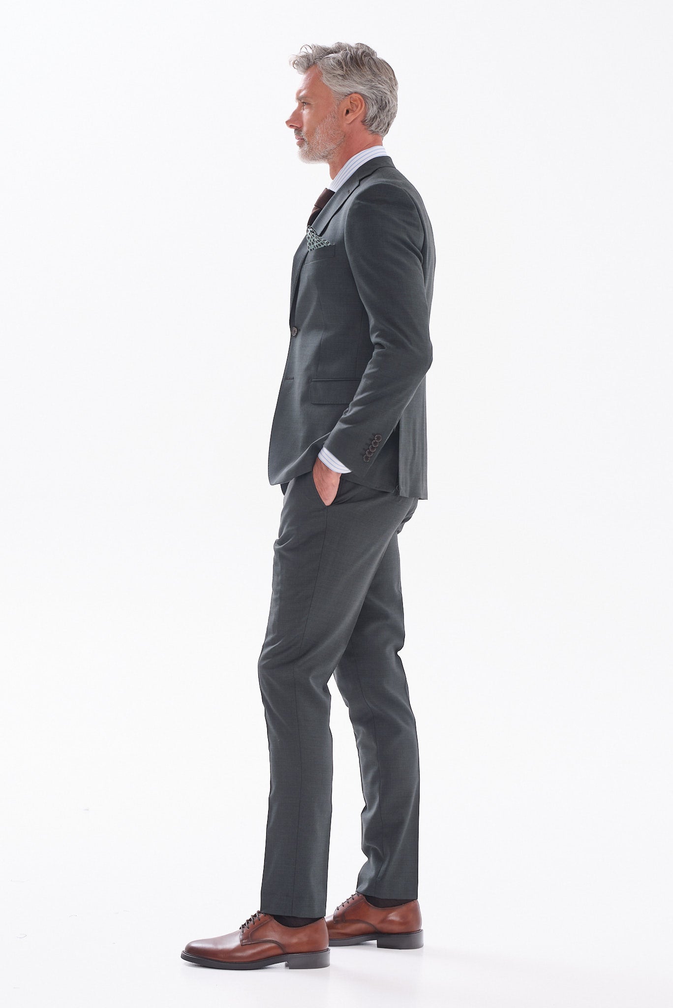 ΑΝΔΡΙΚΟ ΜΑΛΛΙΝΟ ΚΟΣΤΟΥΜΙ PORTOBELLO'S SLIM FIT ΣΕ ΛΑΔΙ ΧΡΩΜΑ