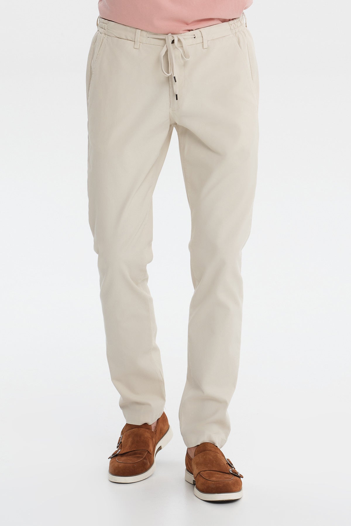 ΑΝΔΡΙΚΟ ΜΠΕΖ ΑΝΟΙΚΤΟ ΠΑΝΤΕΛΟΝΙ CHINOS SLIM FIT PORTOBELLO'S ΜΕ ΛΑΣΤΙΧΟ ΚΑΙ ΚΟΡΔΟΝΙ