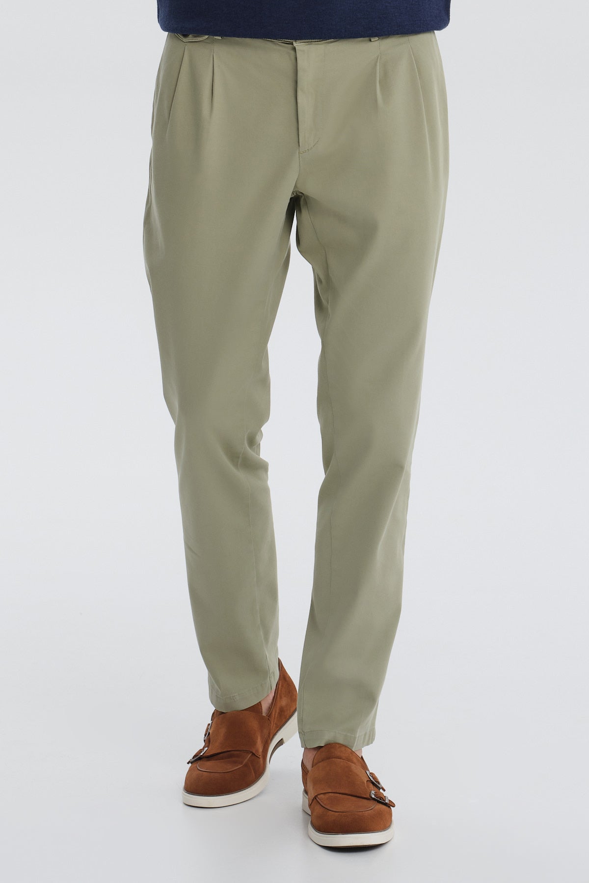 ΑΝΔΡΙΚΟ ΠΡΑΣΙΝΟ ΠΑΝΤΕΛΟΝΙ CHINOS REGULAR FIT PORTOBELLO'S ΜΕ ΔΥΟ ΠΙΕΤΕΣ