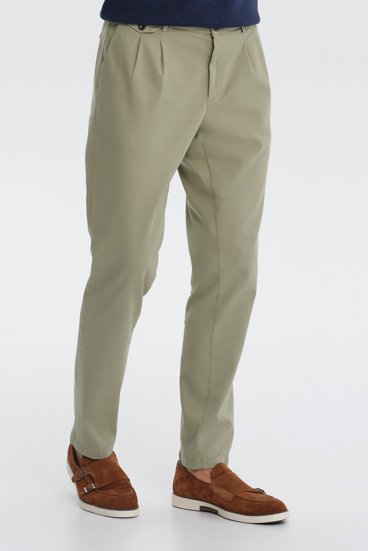 ΑΝΔΡΙΚΟ ΠΡΑΣΙΝΟ ΠΑΝΤΕΛΟΝΙ CHINOS REGULAR FIT PORTOBELLO'S ΜΕ ΔΥΟ ΠΙΕΤΕΣ