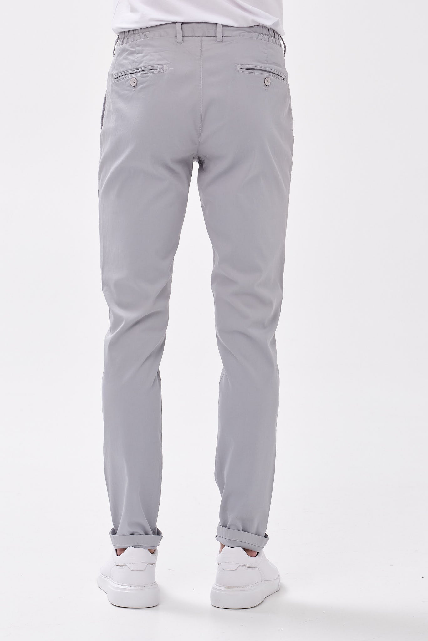 ΑΝΔΡΙΚΟ ΓΚΡΙ ΑΝΟΙΧΤΟ ΠΑΝΤΕΛΟΝΙ CHINO PORTOBELLO'S REGULAR FIT ΜΕ ΚΟΡΔΟΝΙ-ΛΑΣΤΙΧΟ