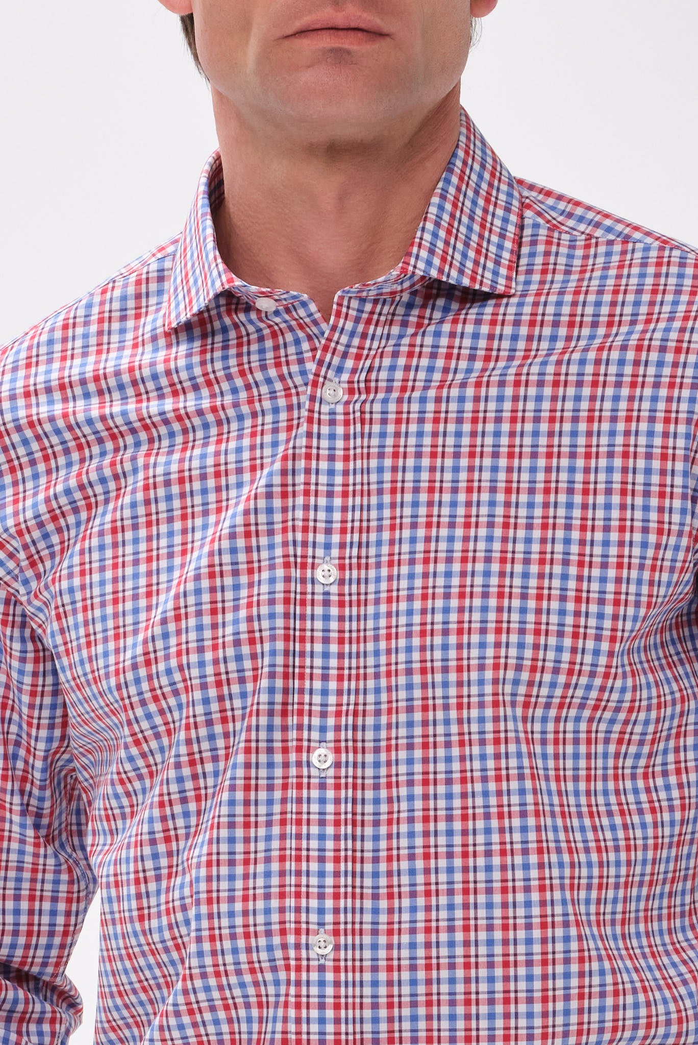 ΑΝΔΡΙΚΟ ΚΟΚΚΙΝΟ ΜΠΛΕ ΚΑΡΟ ΠΟΥΚΑΜΙΣΟ PORTOBELLOS ΜΕ BUTTON DOWN ΓΙΑΚΑ SLIM FIT