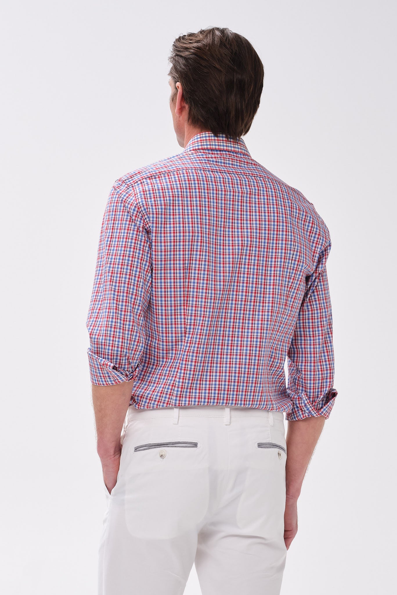 ΑΝΔΡΙΚΟ ΚΟΚΚΙΝΟ ΜΠΛΕ ΚΑΡΟ ΠΟΥΚΑΜΙΣΟ PORTOBELLOS ΜΕ BUTTON DOWN ΓΙΑΚΑ SLIM FIT
