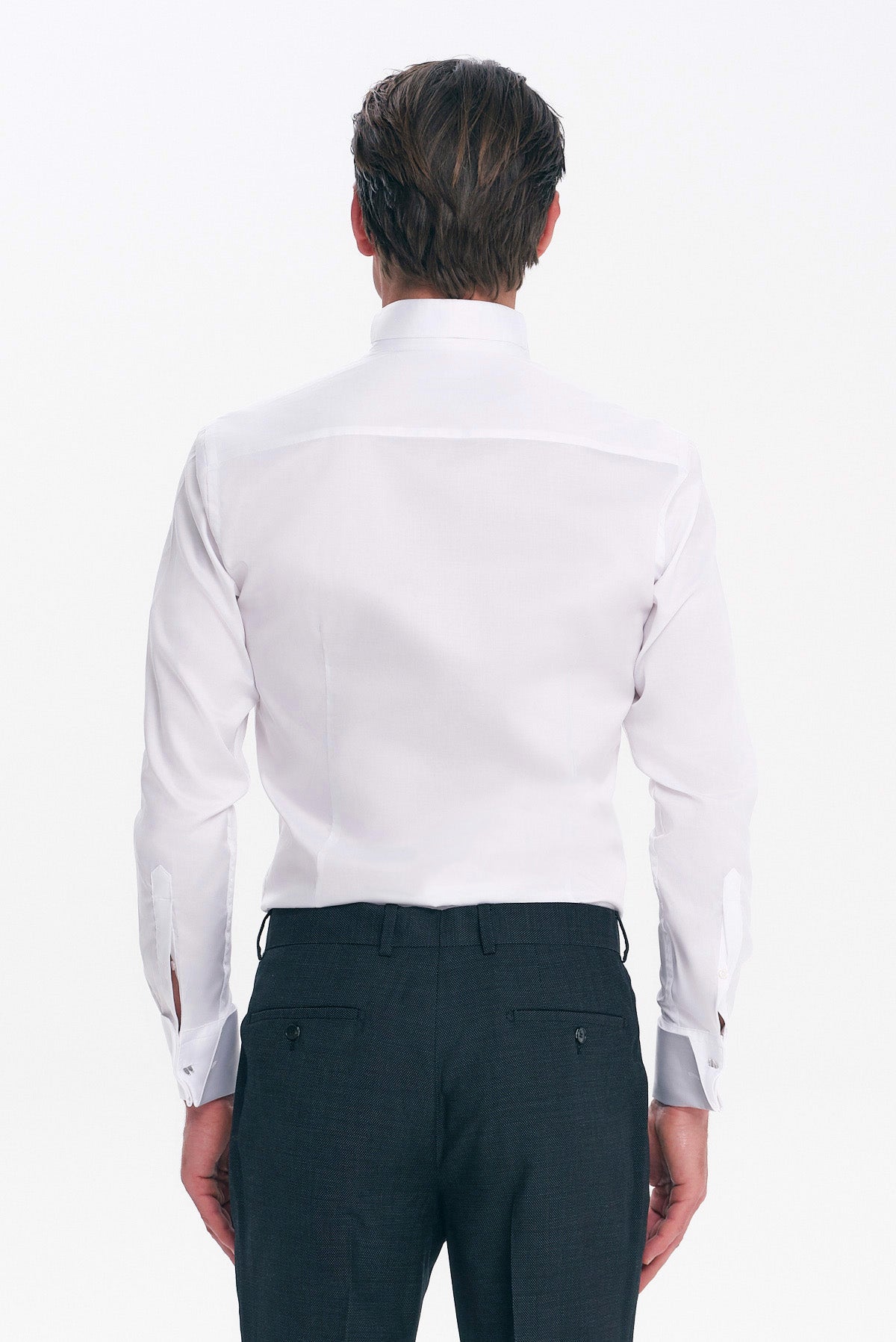 ΑΝΔΡΙΚΟ ΛΕΥΚΟ ΠΟΥΚΑΜΙΣΟ SLIM FIT PORTOBELLO'S ΜΕ ΣΠΑΣΤΟ ΓΙΑΚΑ