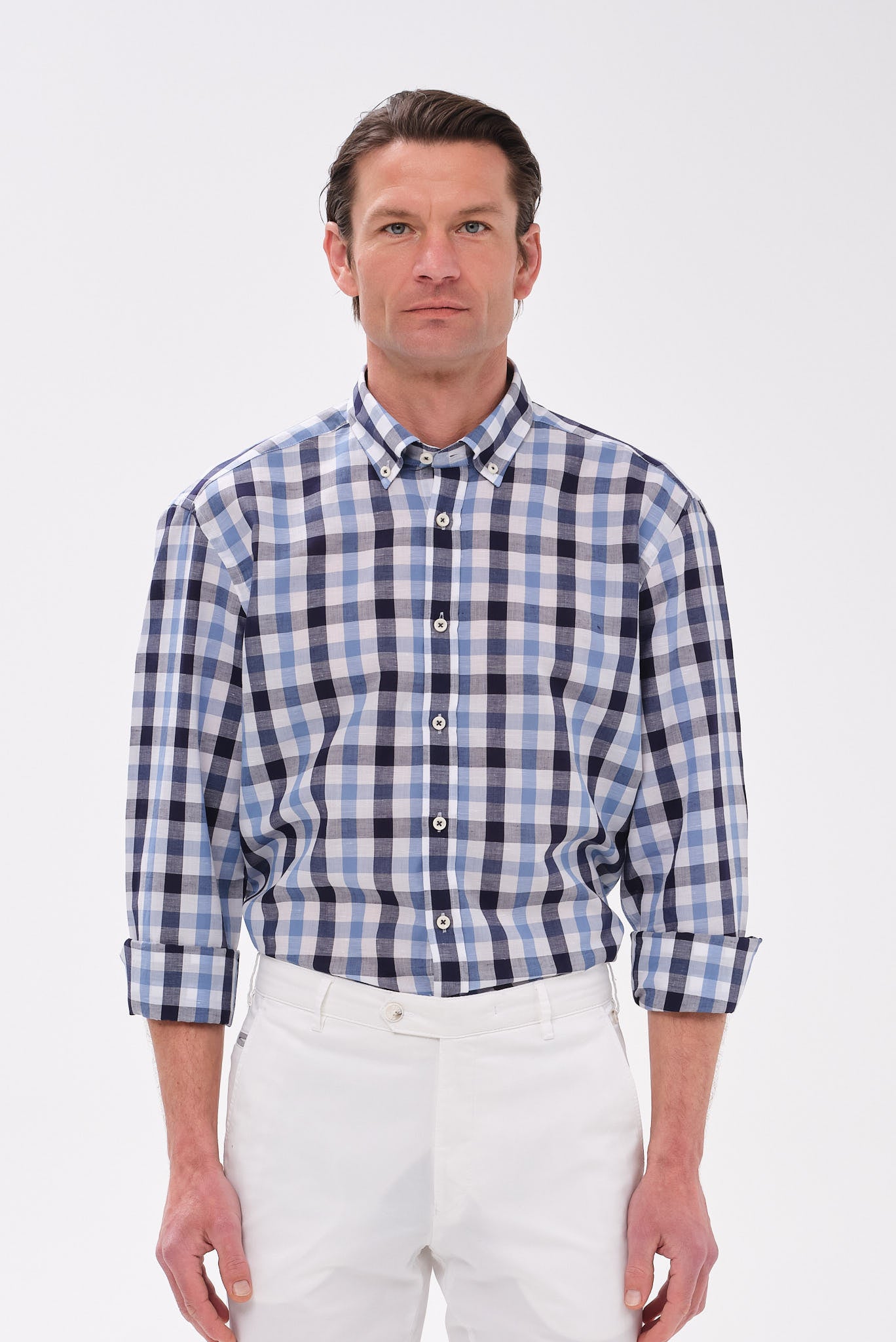 ΑΝΔΡΙΚΟ ΠΟΥΚΑΜΙΣΟ ΜΕ BUTTON DOWN ΓΙΑΚΑ PORTOBELLO'S ΣΙΕΛ ΚΑΡΟ REGULAR FIT