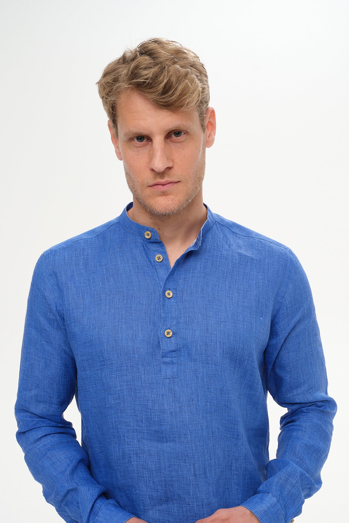 ΑΝΔΡΙΚΟ ΛΙΝΟ ΠΟΥΚΑΜΙΣΟ PORTOBELLO'S ΜΕ MAO ΓΙΑΚΑ ΣΕ ΡΟΥΑ ΑΠΟΧΡΩΣΗ