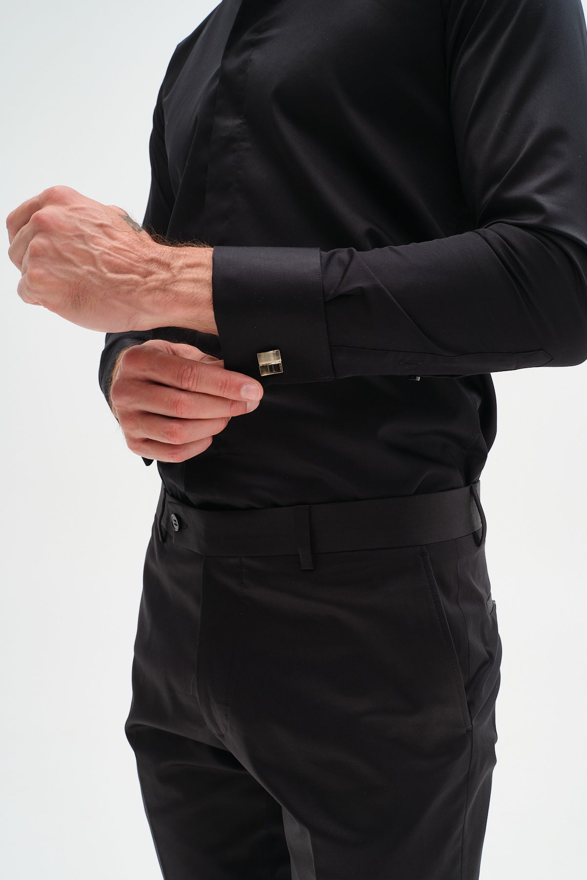 ΑΝΔΡΙΚΟ ΜΑΥΡΟ ΠΟΥΚΑΜΙΣΟ PORTOBELLO'S ΜΕ REX ΓΙΑΚΑ ΚΑΙ ΔΙΠΛΗ ΜΑΝΣΕΤΑ