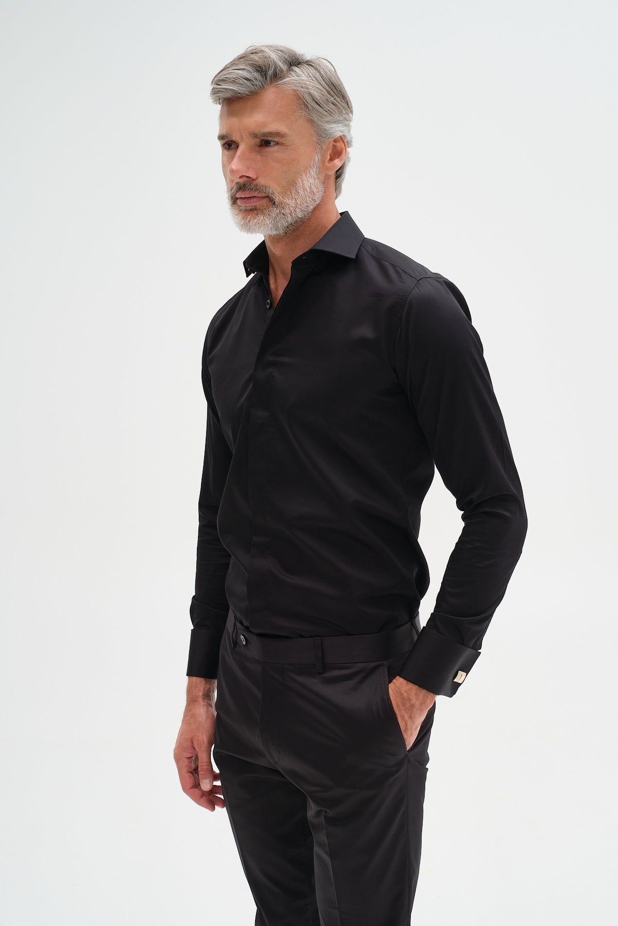 ΑΝΔΡΙΚΟ ΜΑΥΡΟ ΠΟΥΚΑΜΙΣΟ PORTOBELLO'S ΜΕ REX ΓΙΑΚΑ ΚΑΙ ΔΙΠΛΗ ΜΑΝΣΕΤΑ