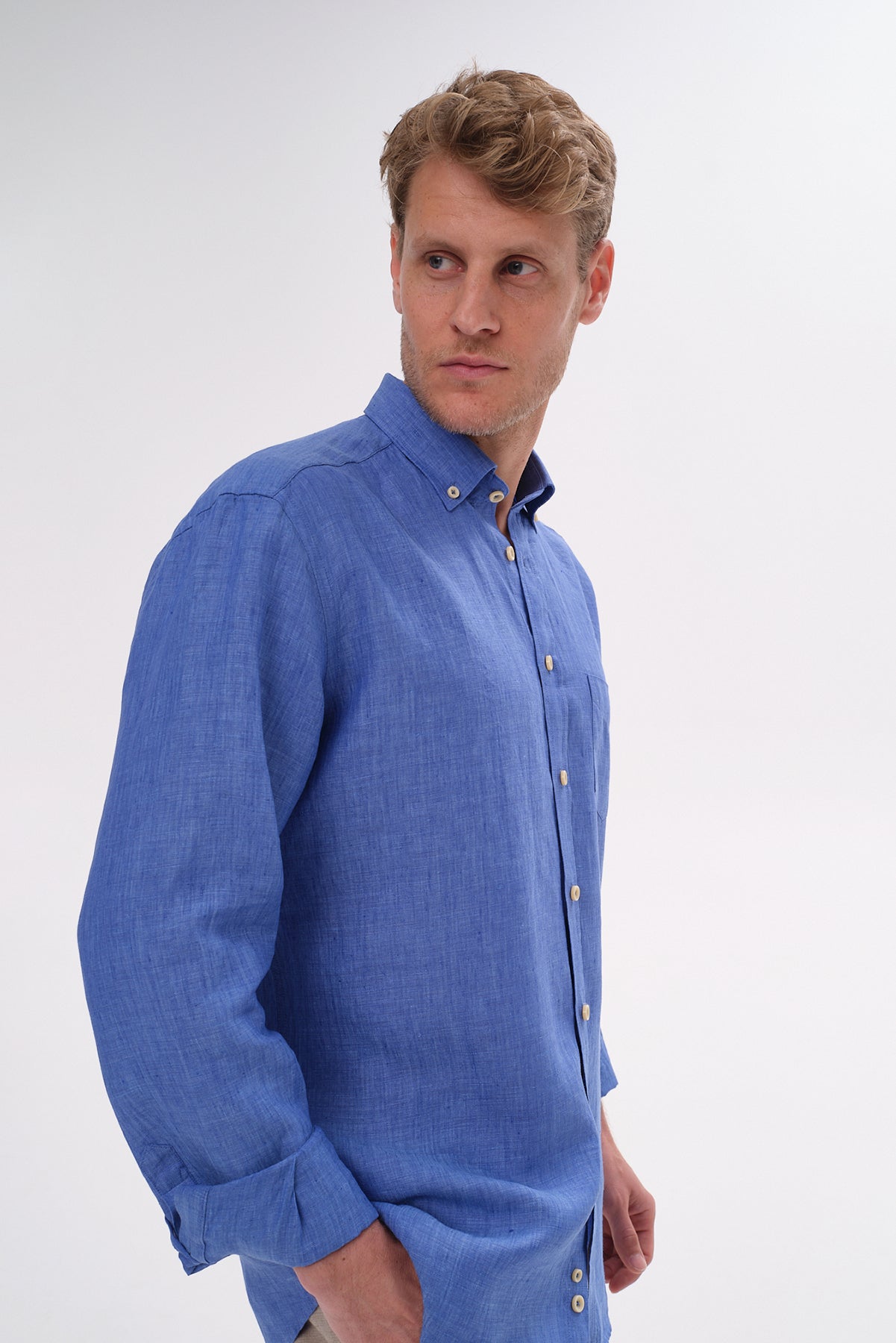 ΑΝΔΡΙΚΟ ΛΙΝΟ ΡΟΥΑ ΠΟΥΚΑΜΙΣΟ PORTOBELLO'S ΜΕ BUTTON DOWN ΓΙΑΚΑ