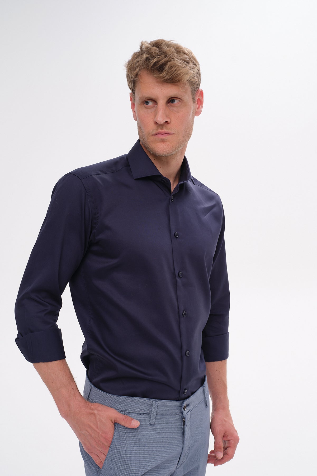 ΑΝΔΡΙΚΟ ΠΟΥΚΑΜΙΣΟ PORTOBELLO'S ΜΕ REX ΓΙΑΚΑ ΣΕ ΜΠΛΕ ΧΡΩΜΑ