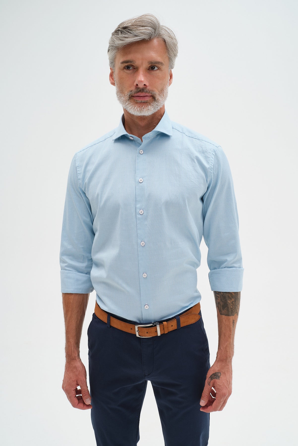 ΑΝΔΡΙΚΟ ΠΟΥΚΑΜΙΣΟ PORTOBELLO'S ΣΕ AQUA ΑΠΟΧΡΩΣΗ ΜΕ REX ΓΙΑΚΑ