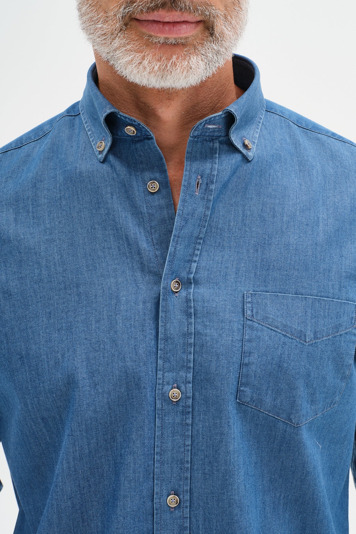 ΑΝΔΡΙΚΟ ΤΖΙΝ ΠΟΥΚΑΜΙΣΟ PORTOBELLO'S ΜΕ BUTTON DOWN ΓΙΑΚΑ ΚΑΙ ΤΣΕΠΗ ΣΤΟ ΣΤΗΘΟΣ