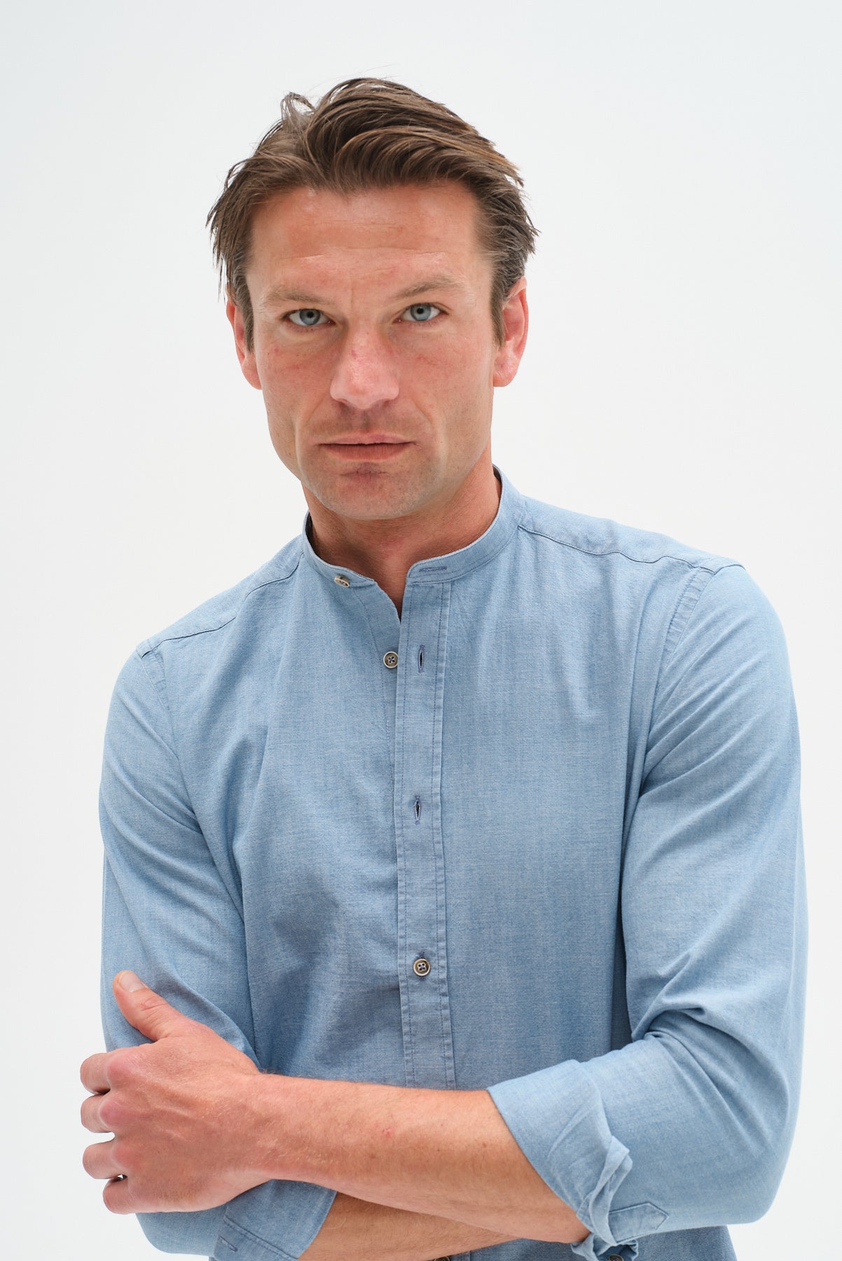 ΑΝΔΡΙΚΟ ΤΖΙΝ ΠΟΥΚΑΜΙΣΟ PORTOBELLO'S ΜΕ ΜΑΟ ΓΙΑΚΑ MODERN FIT