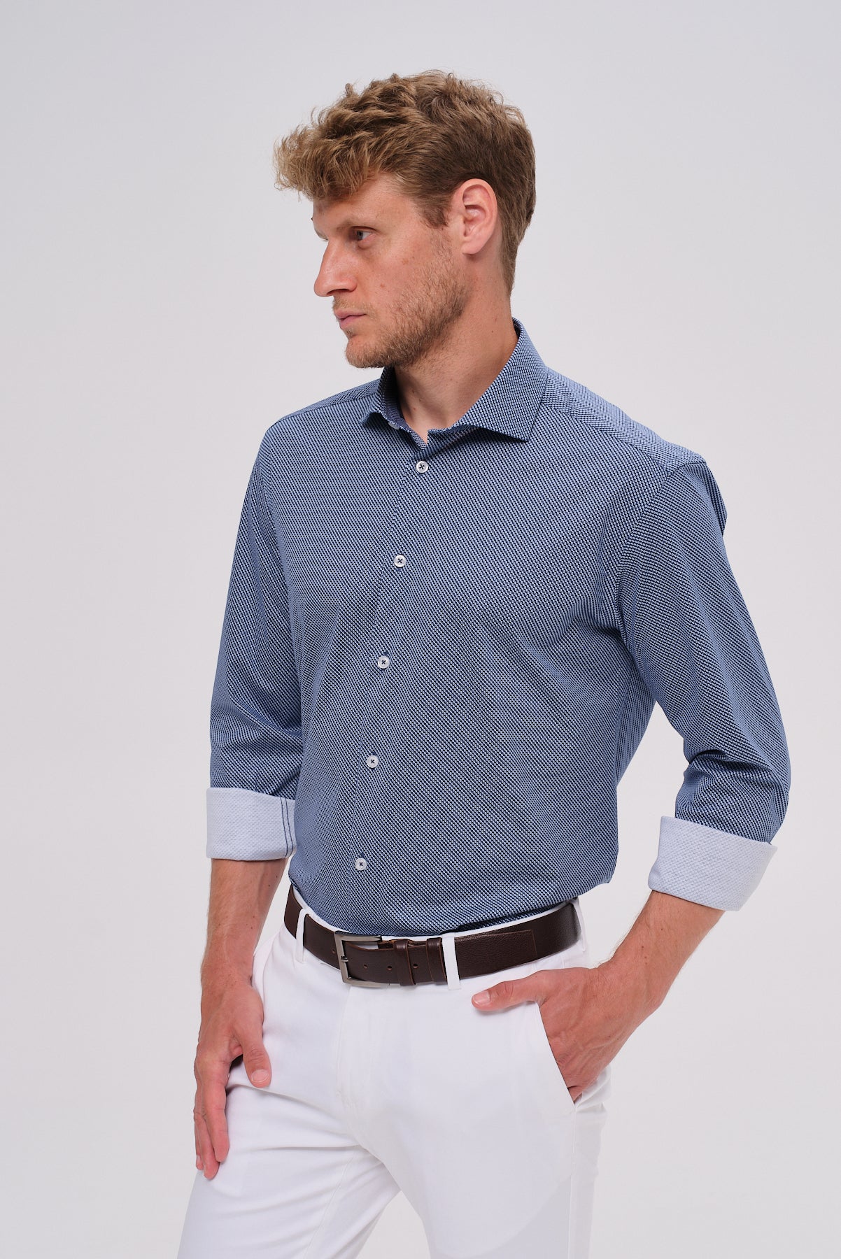 ΑΝΔΡΙΚΟ ΡΑΦ ΠΟΥΚΑΜΙΣΟ JERSEY PORTOBELLO'S ΜΕ ΜΙΚΡΟΣΧΕΔΙΟ ΚΑΙ REX ΓΙΑΚΑ