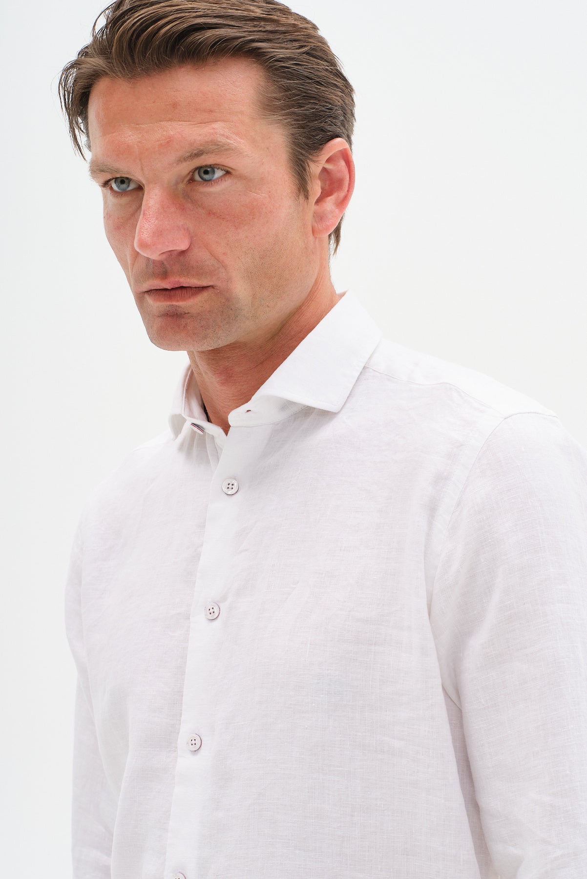 ΑΝΔΡΙΚΟ ΛΙΝΟ ΛΕΥΚΟ ΠΟΥΚΑΜΙΣΟ PORTOBELLO'S ΜΕ REX ΓΙΑΚΑ MODERN FIT