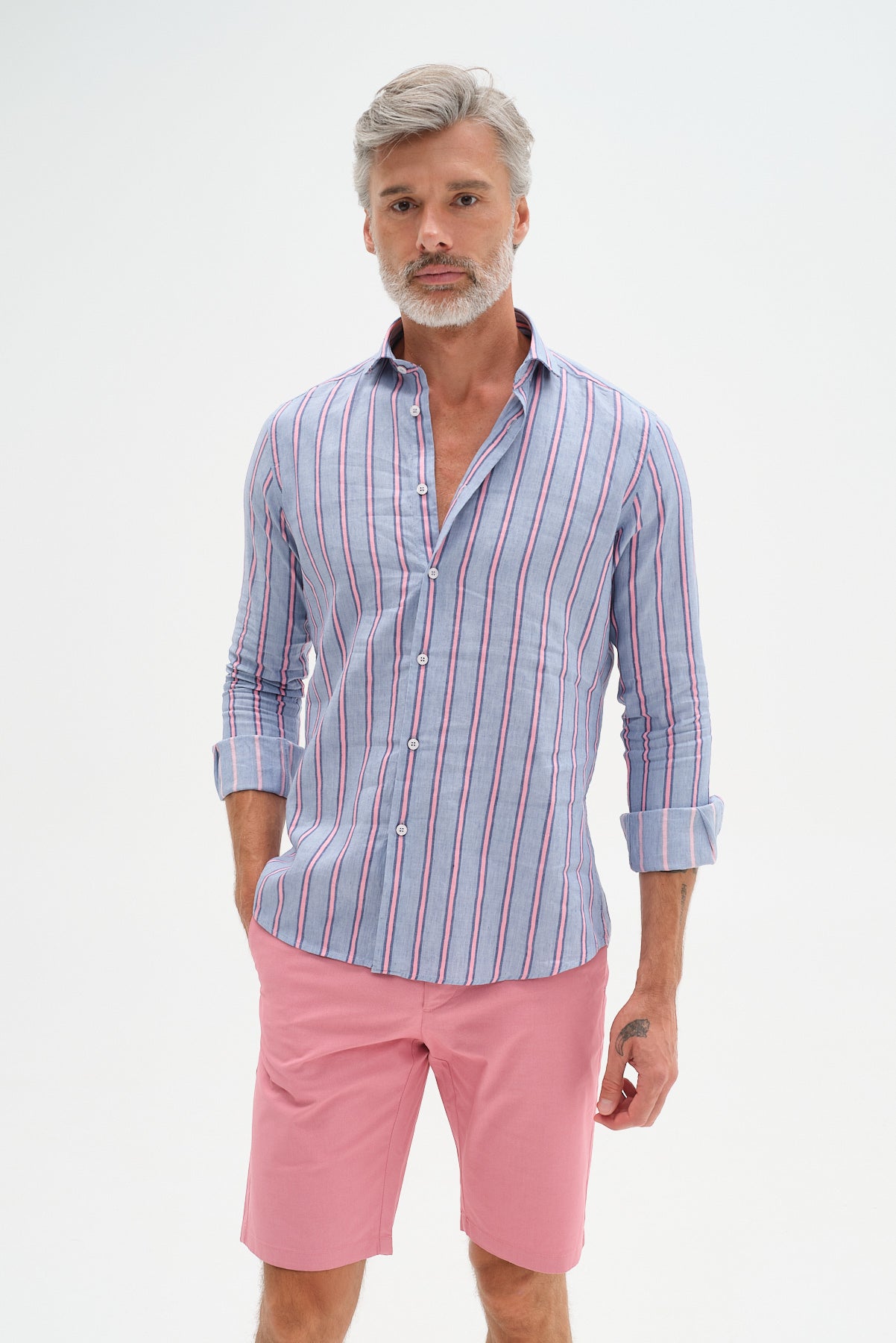 ΑΝΔΡΙΚΟ ΛΙΝΟ ΡΙΓΕ ΡΟΖ ΣΙΕΛ ΠΟΥΚΑΜΙΣΟ PORTOBELLO'S ΜΕ REX ΓΙΑΚΑ