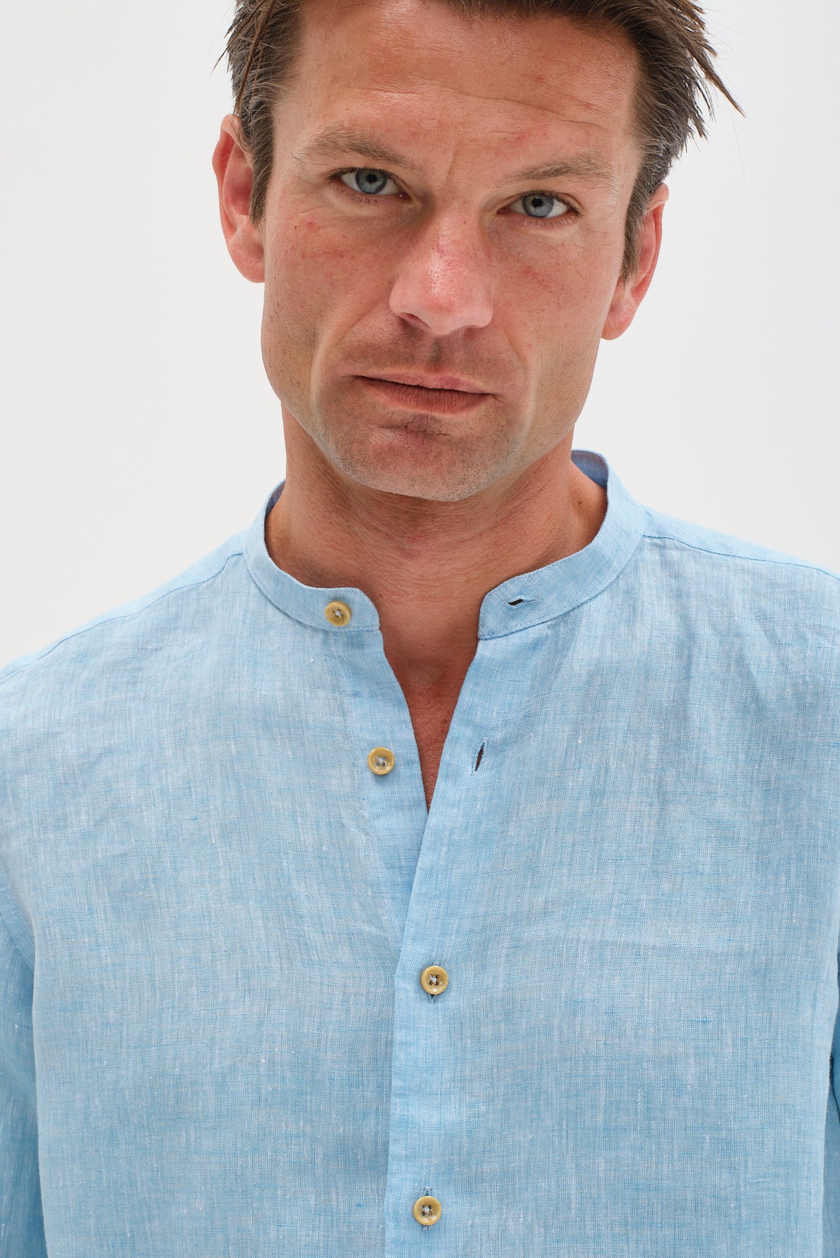 ΑΝΔΡΙΚΟ ΛΙΝΟ ΤΙΡΚΟΥΑΖ ΠΟΥΚΑΜΙΣΟ PORTOBELLO'S ΜΕ ΜΑΟ ΓΙΑΚΑ