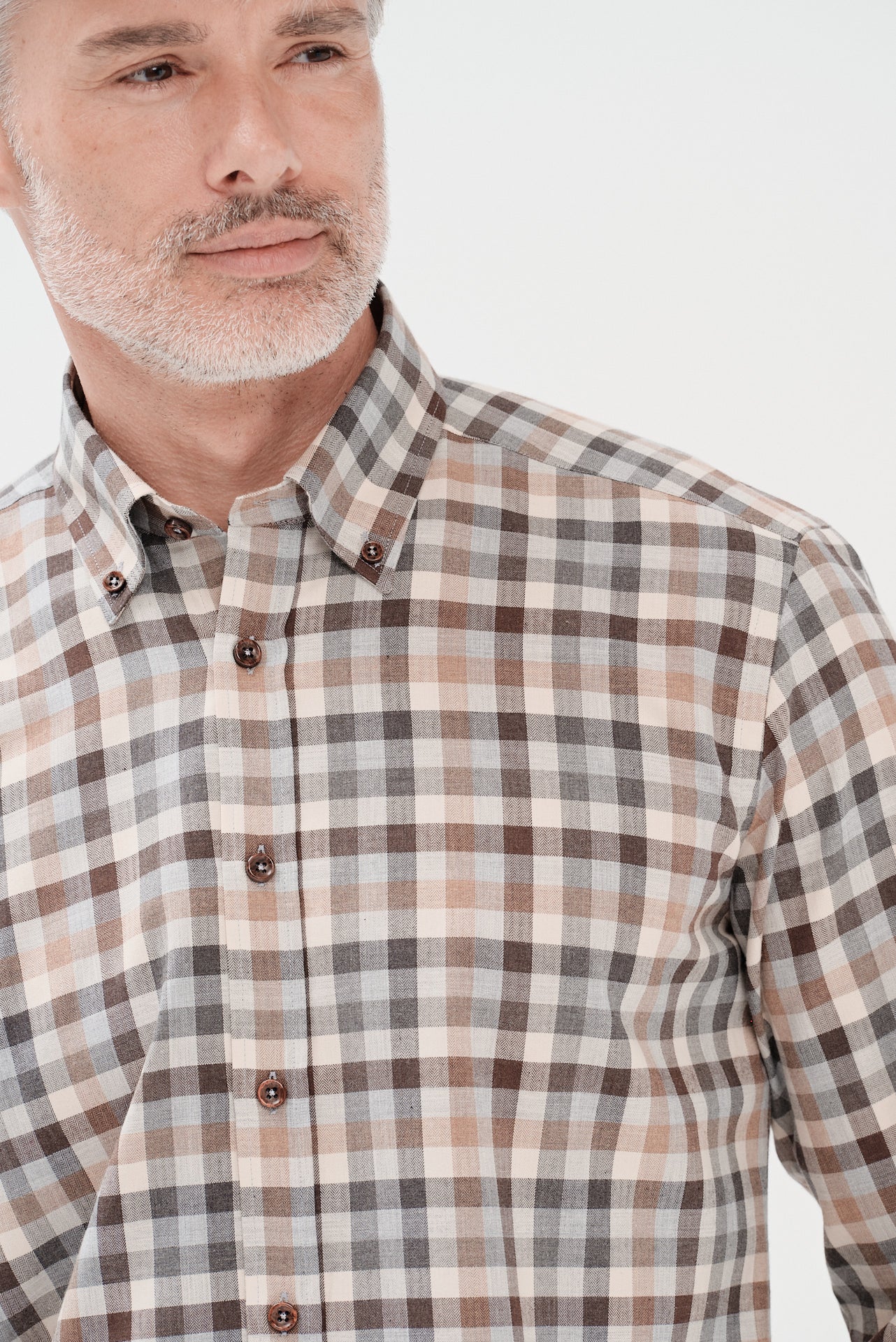 ΑΝΔΡΙΚΟ ΚΑΡΟ ΣΚΟΥΡΟ ΜΠΕΖ ΠΟΥΚΑΜΙΣΟ PORTOBELLO'S ΜΕ BUTTON DOWN ΓΙΑΚΑ REGULAR FIT