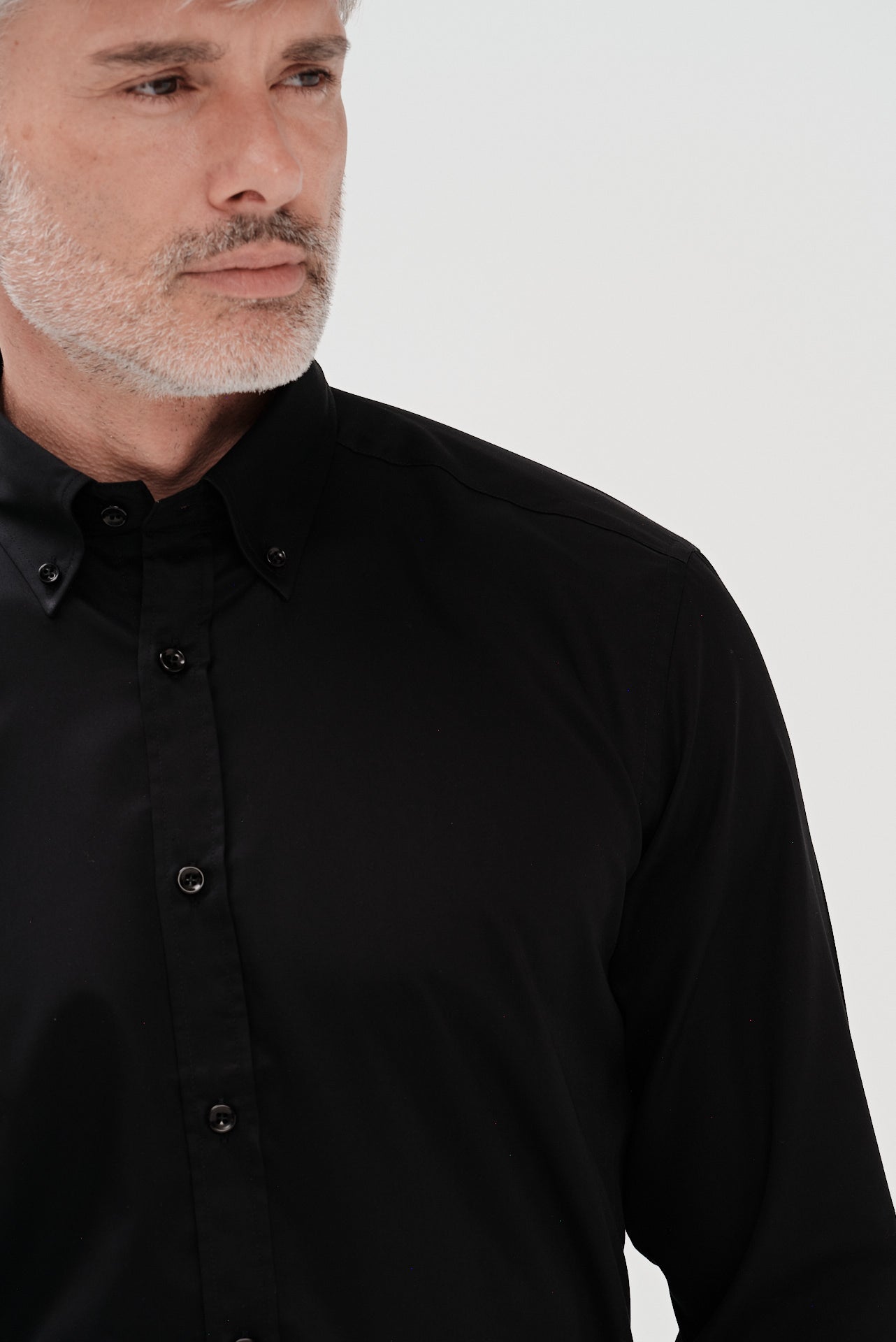 ΑΝΔΡΙΚΟ ΜΑΥΡΟ ΜΟΝΟΧΡΩΜΟ ΠΟΥΚΑΜΙΣΟ PORTOBELLO'S ΜΕ BUTTON DOWN ΓΙΑΚΑ REGULAR FIT