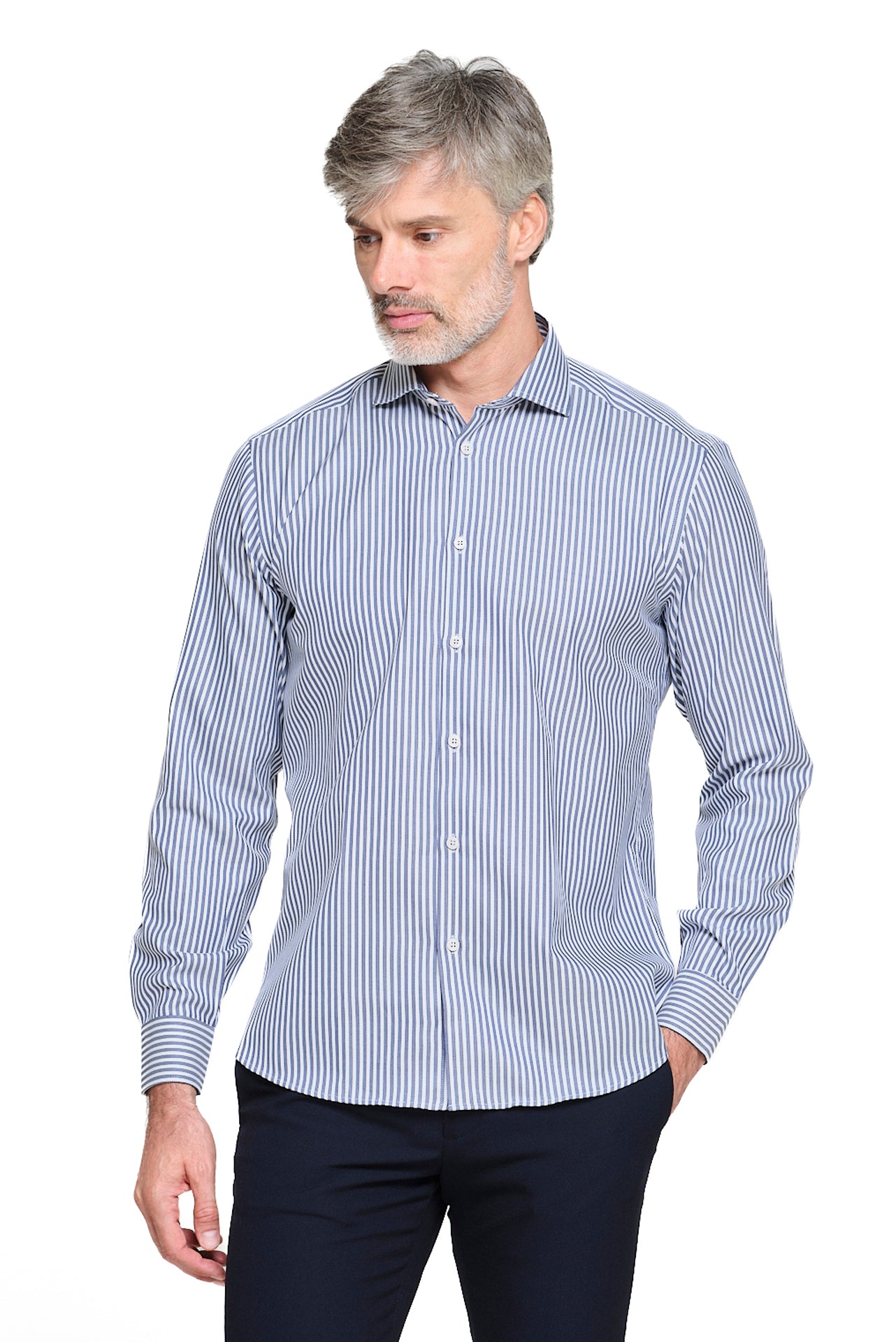 ΑΝΔΡΙΚΟ ΡΙΓΕ ΜΠΛΕ ΠΟΥΚΑΜΙΣΟ ΜΕ REX ΓΙΑΚΑ REGULAR FIT PORTOBELLO'S