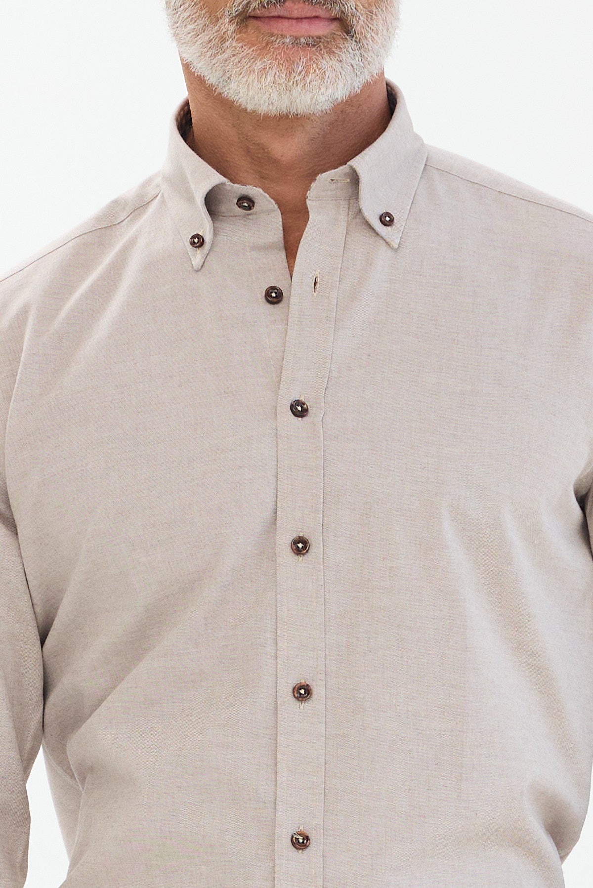 ΑΝΔΡΙΚΟ ΠΟΥΚΑΜΙΣΟ ΣΕ ΜΠΕΖ ΧΡΩΜΑ REGULAR FIT PORTOBELLO'S ΜΕ BUTTON DOWN ΓΙΑΚΑ