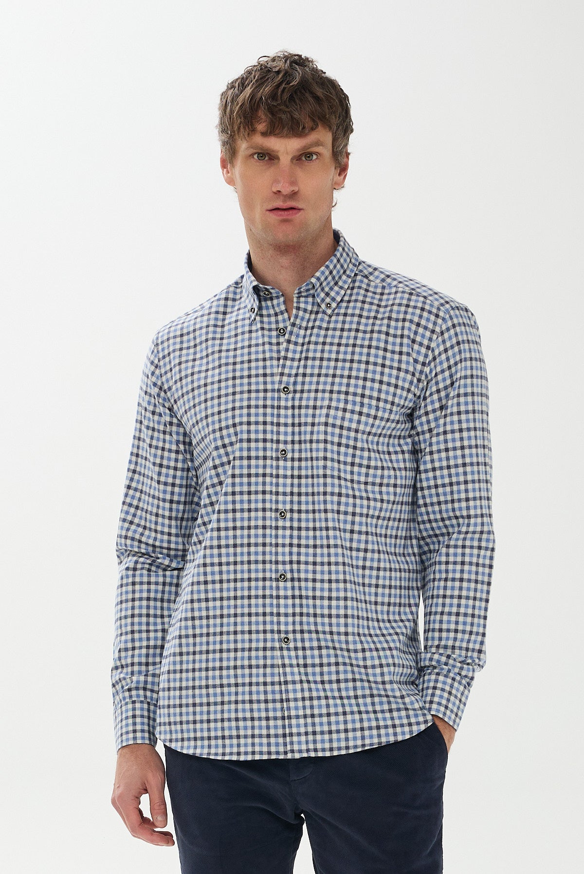 ΑΝΔΡΙΚΟ ΠΤΙ ΚΑΡΟ ΣΙΕΛ ΠΟΥΚΑΜΙΣΟ ΜΕ BUTTON DOWN ΓΙΑΚΑ REGULAR FIT PORTOBELLO'S