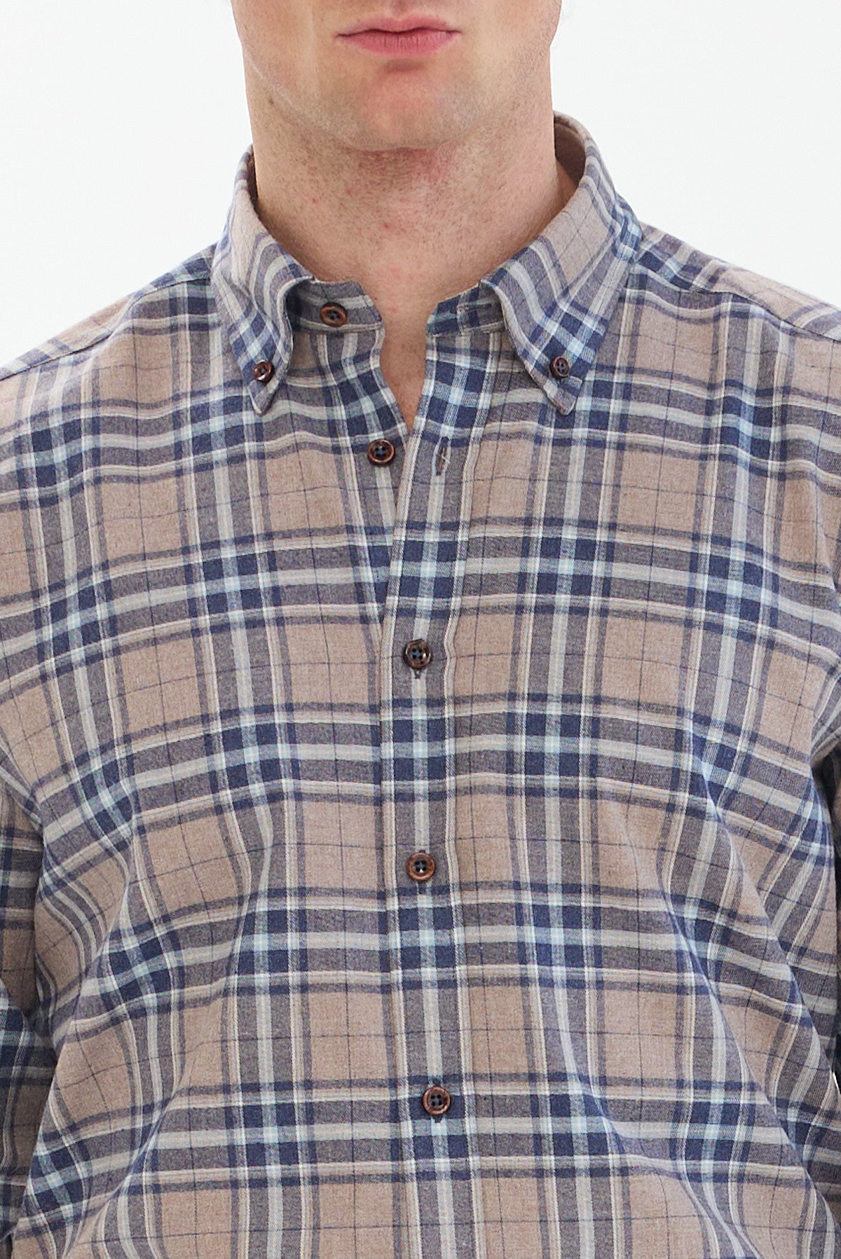 ΑΝΔΡΙΚΟ ΠΟΥΚΑΜΙΣΟ PORTOBELLO'S ΚΑΡΟ ΜΠΕΖ-ΜΠΛΕ ΜΕ BUTTON DOWN ΓΙΑΚΑ REGULAR FIT