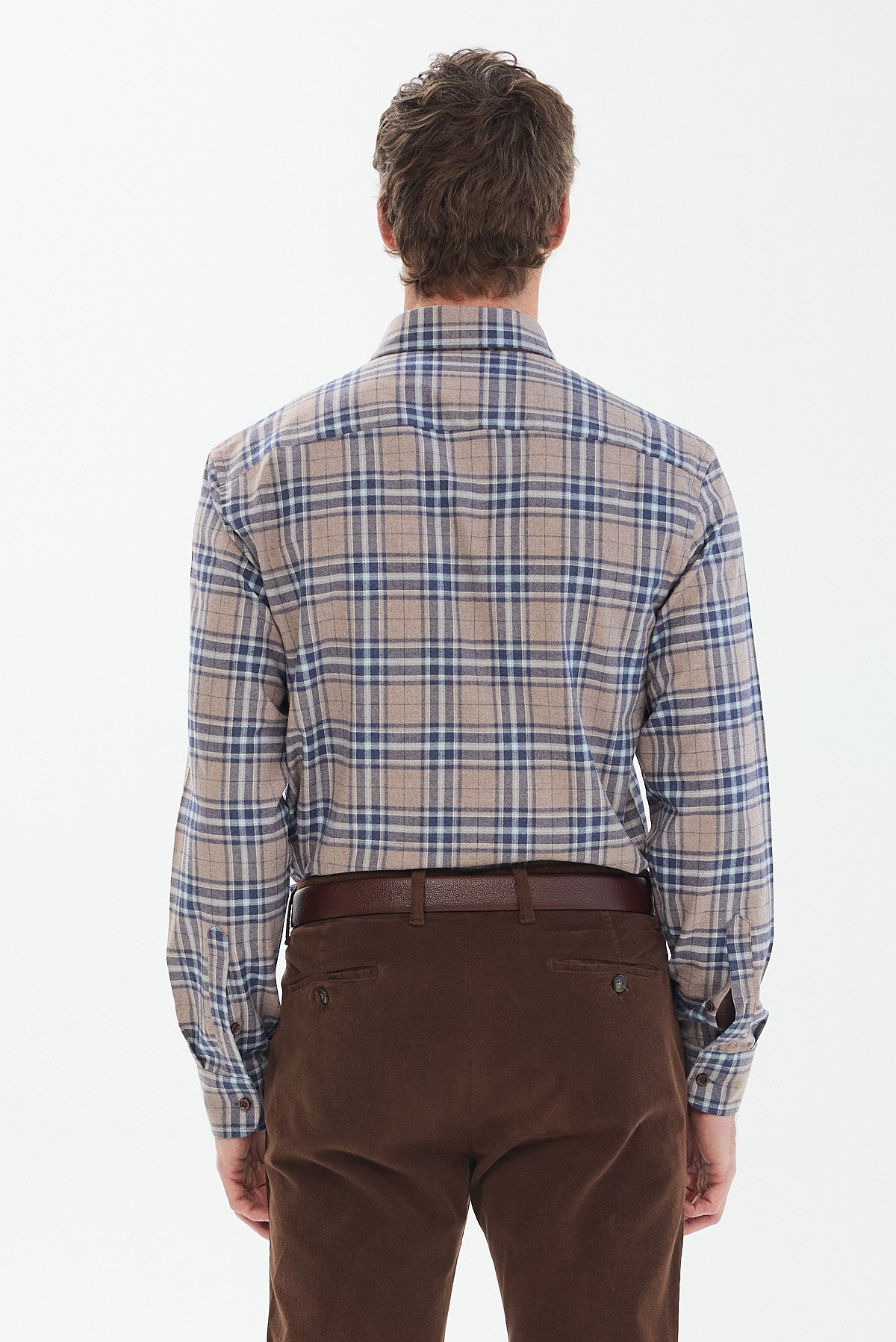 ΑΝΔΡΙΚΟ ΠΟΥΚΑΜΙΣΟ PORTOBELLO'S ΚΑΡΟ ΜΠΕΖ-ΜΠΛΕ ΜΕ BUTTON DOWN ΓΙΑΚΑ REGULAR FIT